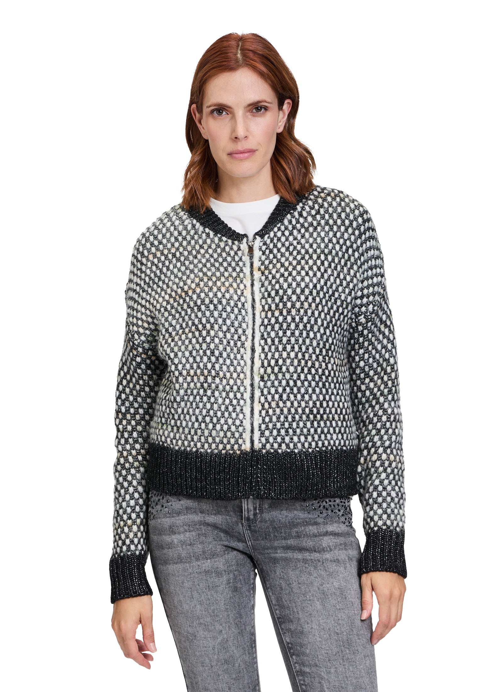 Cartoon Strickjacke "Damen Strick-Cardigan mit Reißverschluss" 1 Stk. tlg. günstig online kaufen