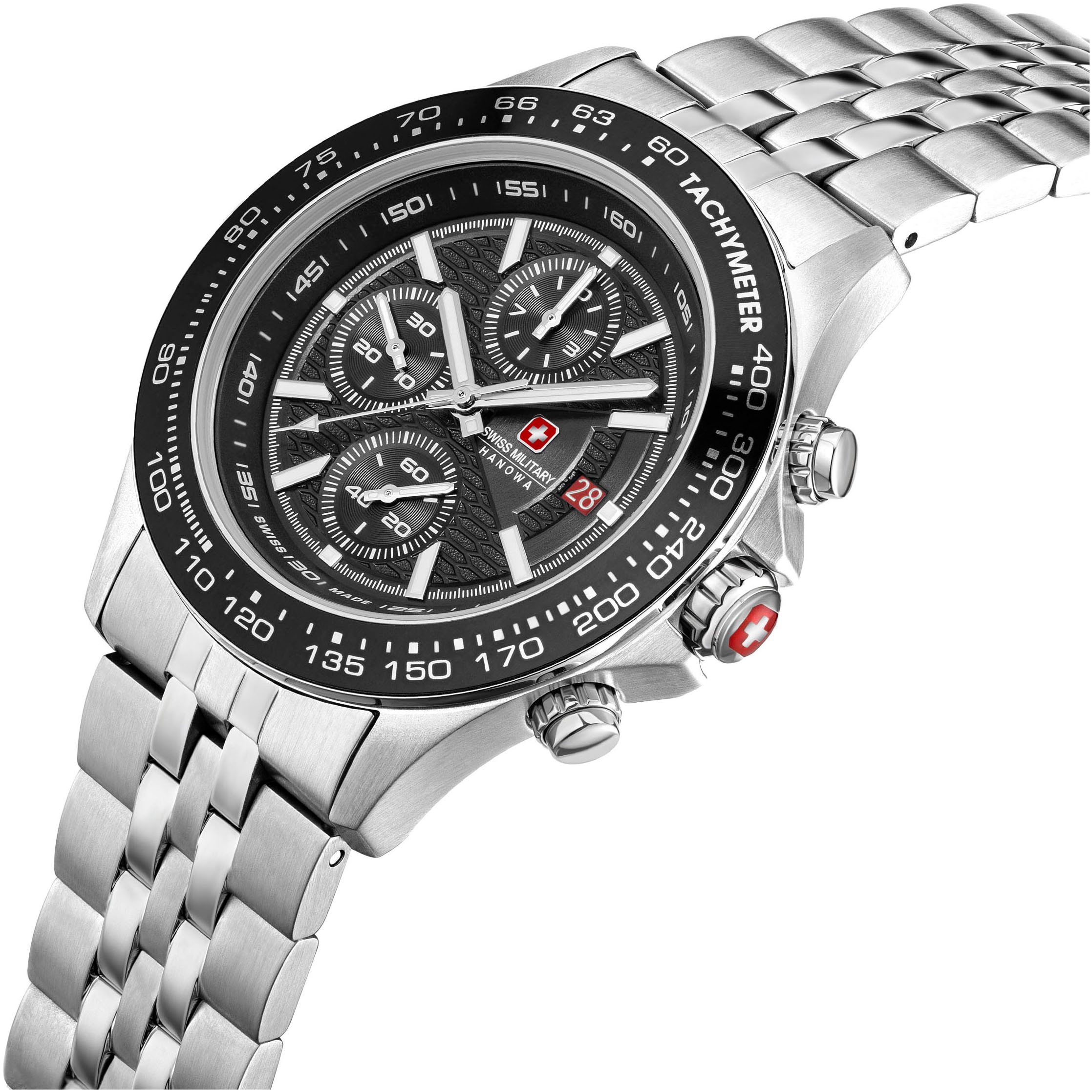 Swiss Military Hanowa Chronograph »WATCHMAN«, Quarzuhr, Herrenuhr, Datum, Stoppfunktion, Saphirglas, Swiss Made