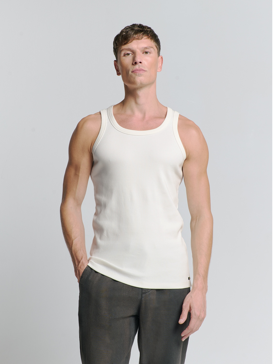 NO EXCESS T-Shirt "No Excess Geripptes Unterhemd" günstig online kaufen