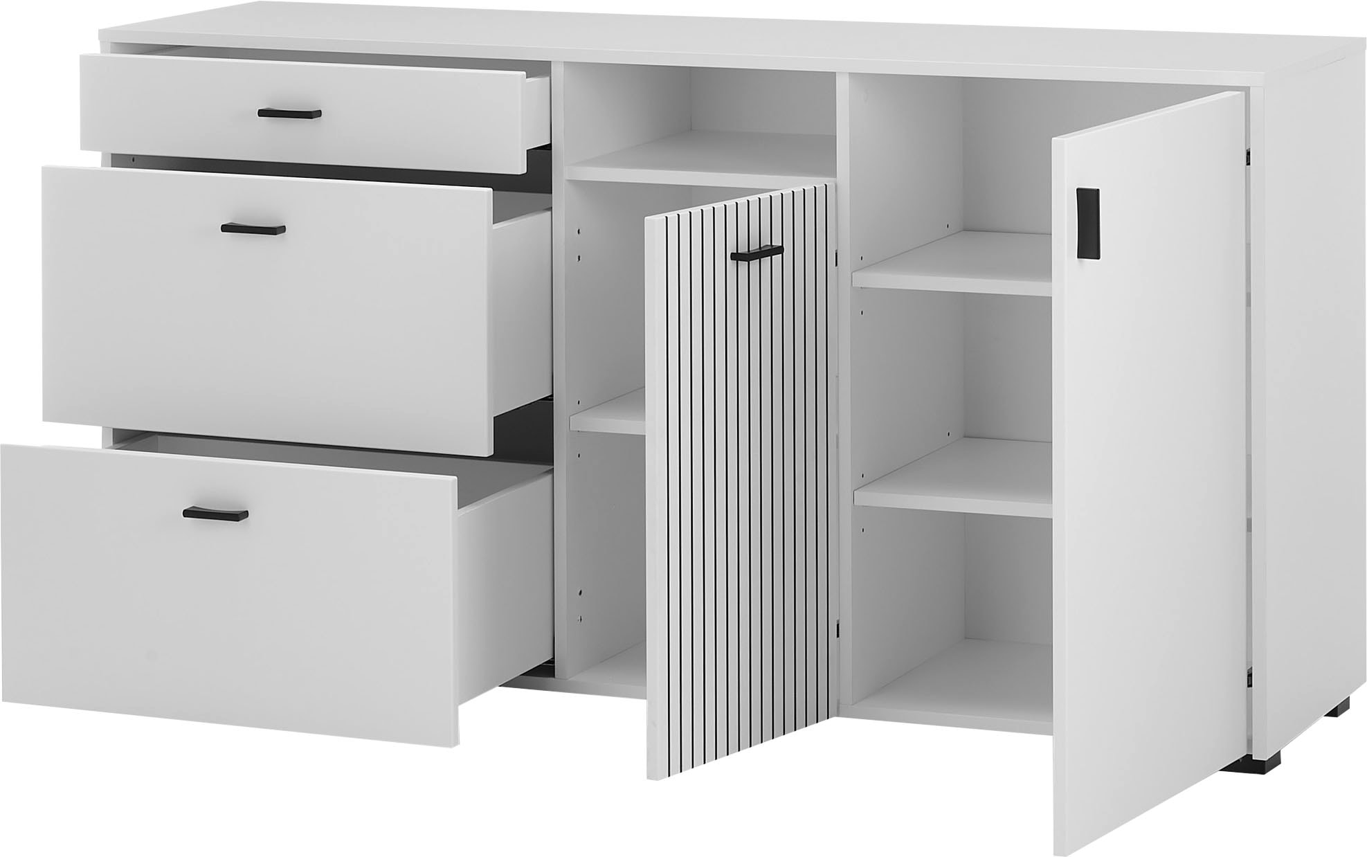 INOSIGN Sideboard »Hudson«, in moderner Trendfarbe, Griffe aus Metall (Schwarz), Breite 150 cm