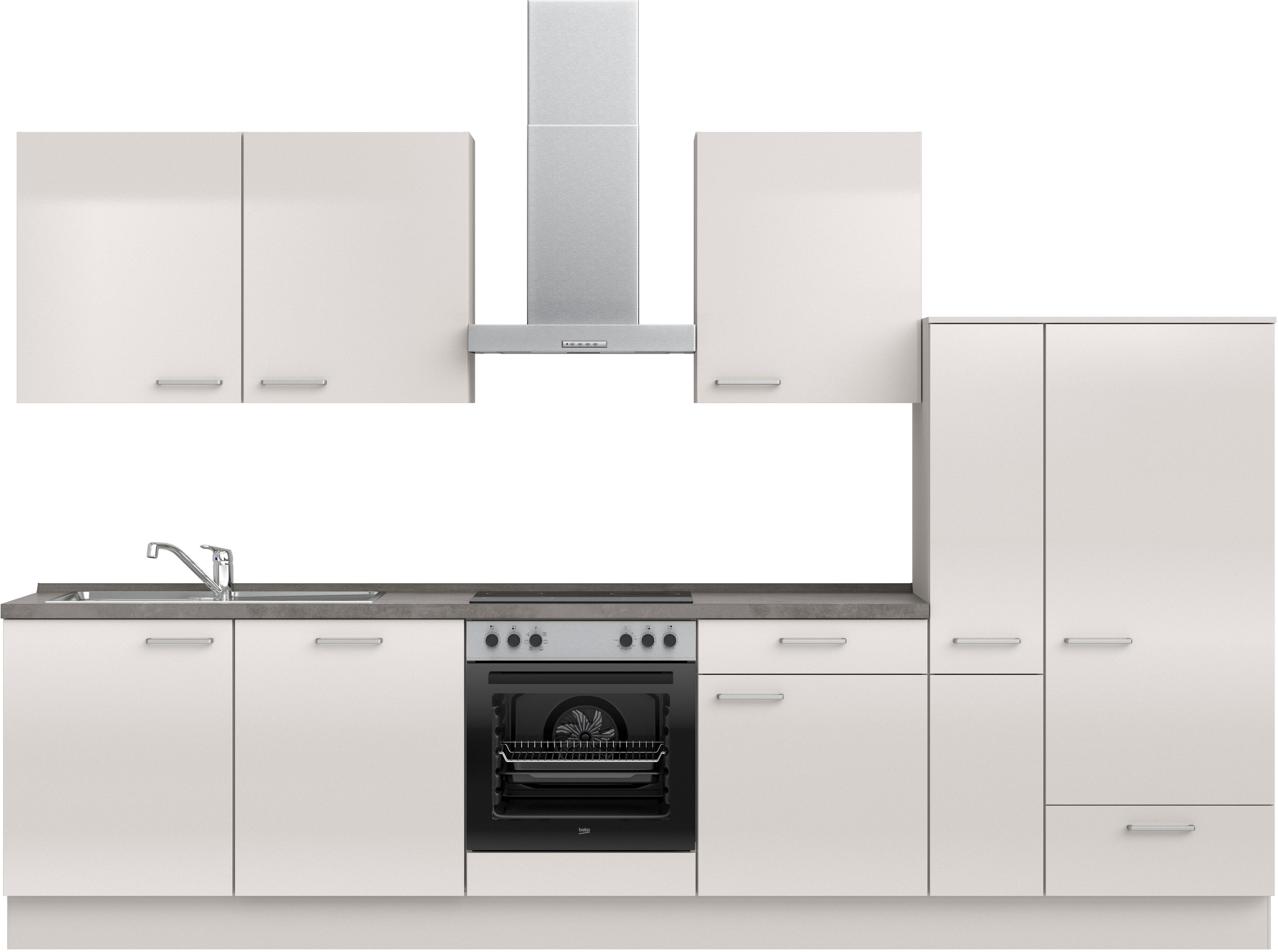 nobilia ""Flash I", NEU: individuell anpassbar mit gratis Profi-Beratung" vormontiert, Breite 330 cm, Ausrichtung wählbar, wahlw. mit E-Geräten