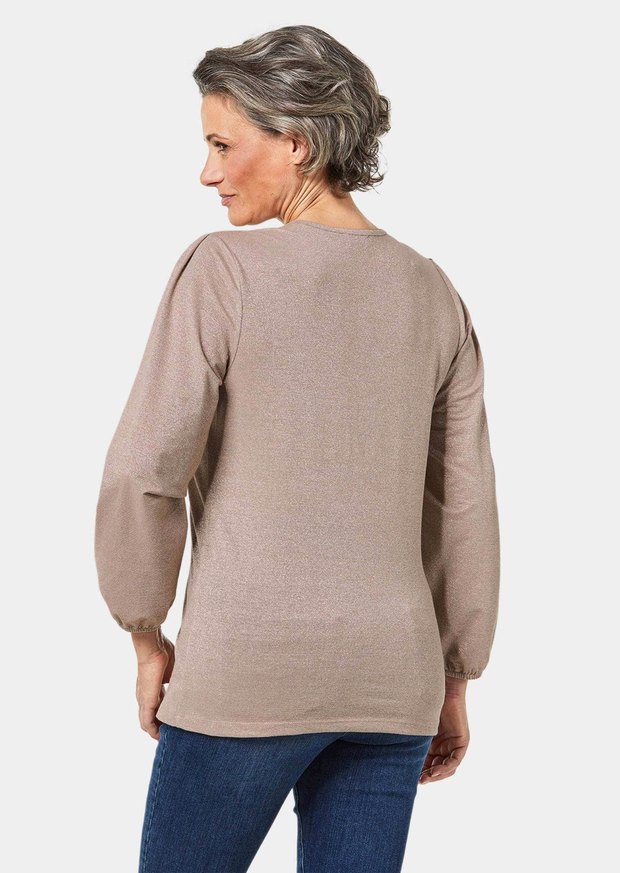 GOLDNER Longpullover »Shirt Kurzgröße - Glanzshirt«