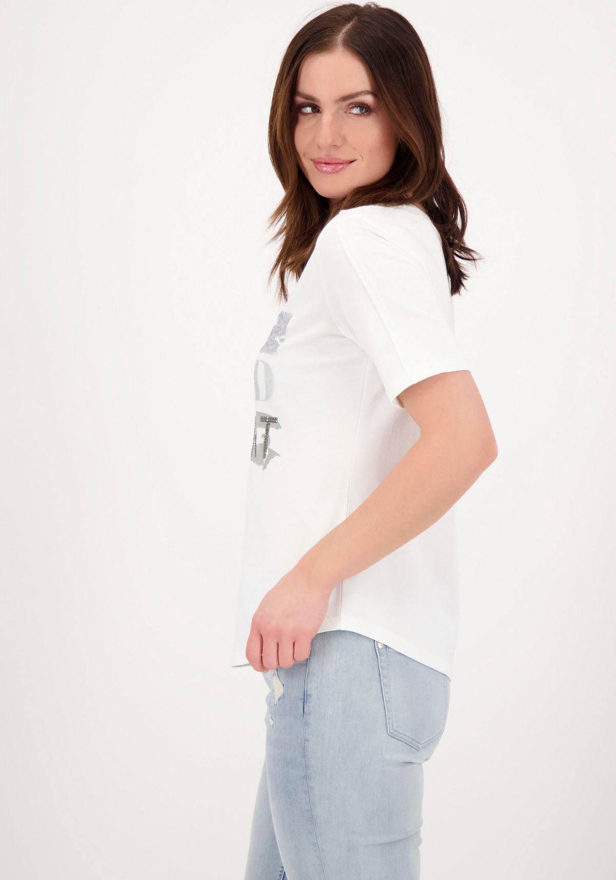 Monari Rundhalsshirt, mit BAUR Frontprint online | kaufen