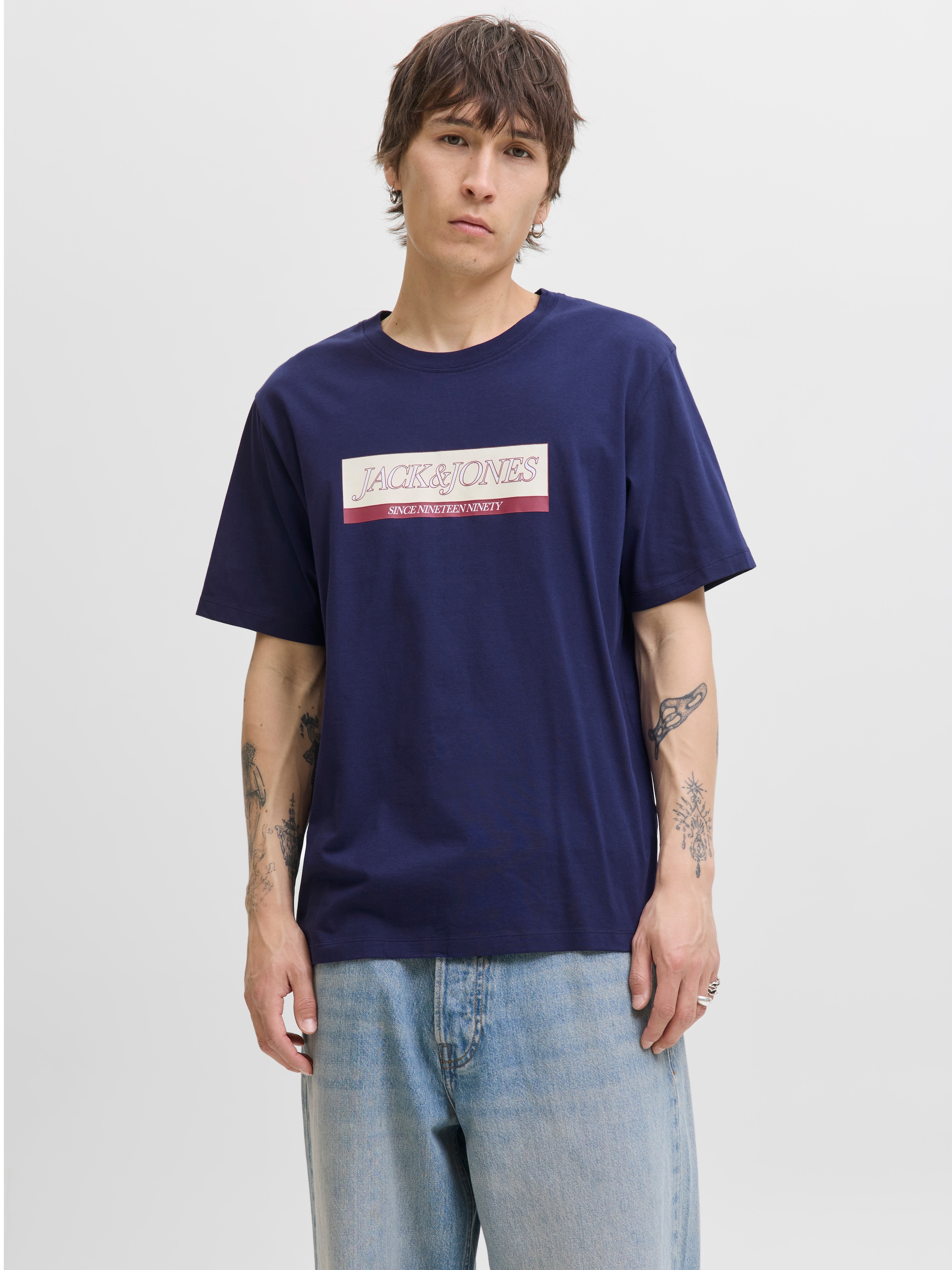 Jack & Jones T-Shirt "JORINWOOD BLOCK BRANDING TEE SS CN" günstig online kaufen