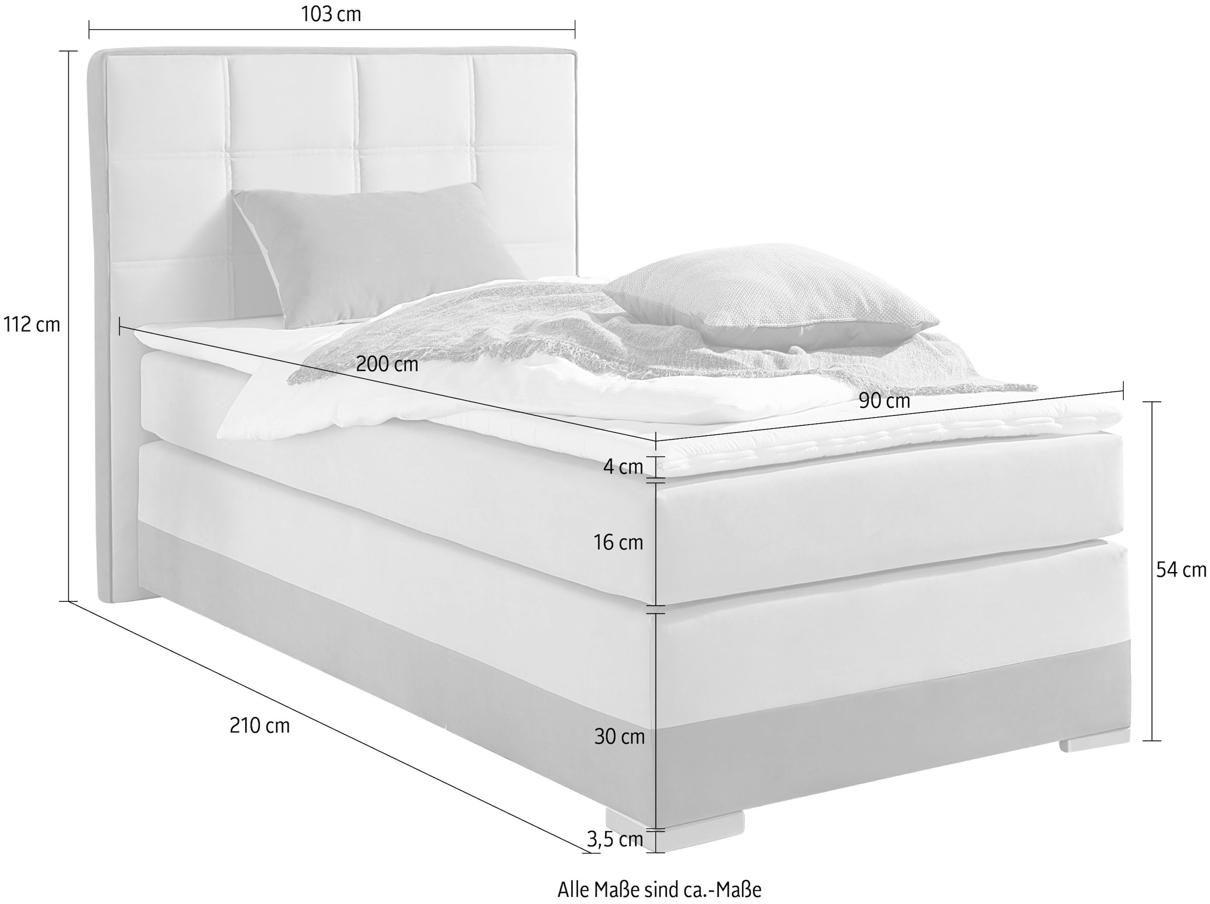 INOSIGN Boxspringbett, inklusive Topper und Wendekissen