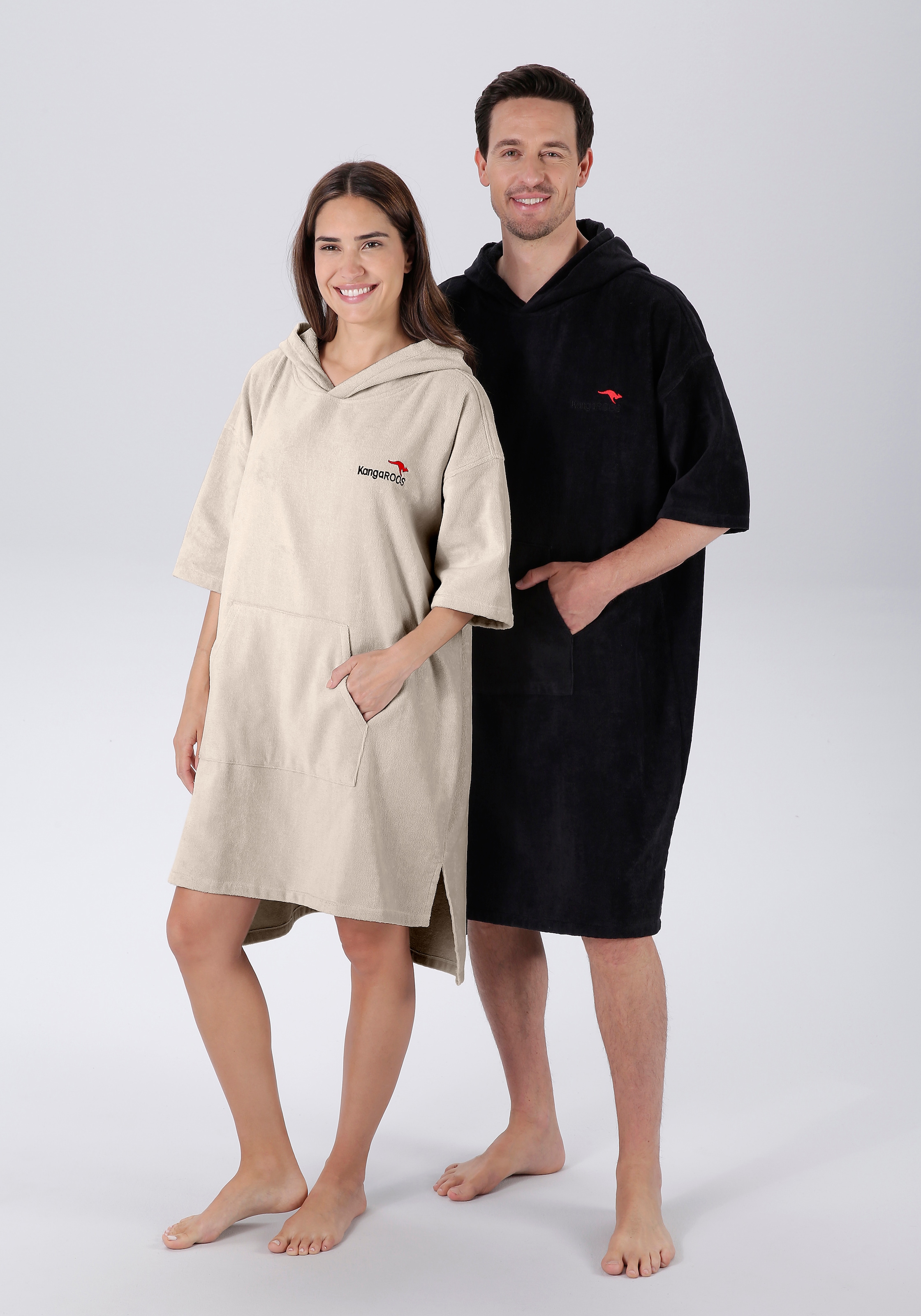 KangaROOS Badeponcho "Summer", (1 St.), Surf Poncho, Kapuze, mit Bauchtasche