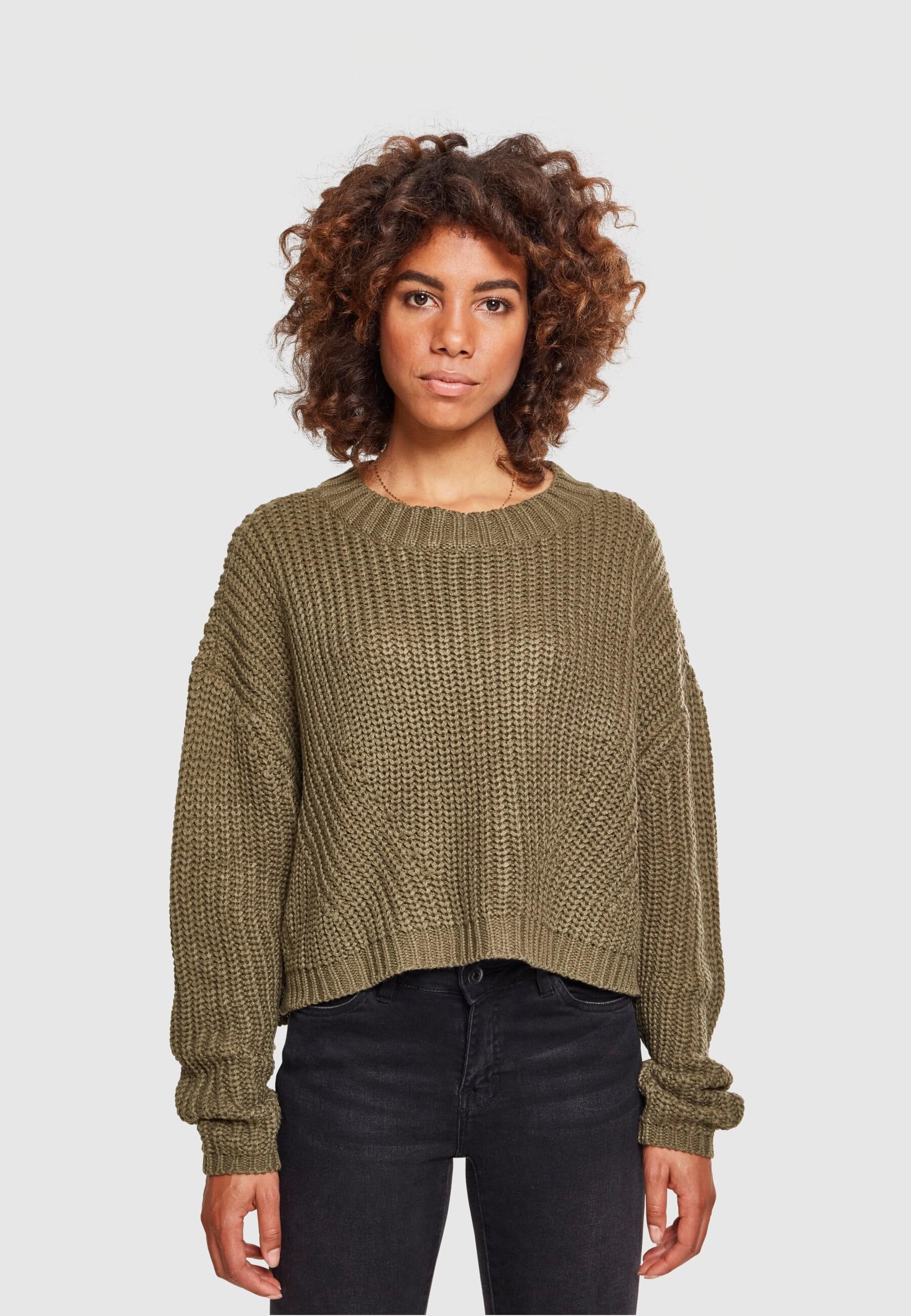 URBAN CLASSICS Rundhalspullover »Urban Classics Damen Ladies Wide Oversize Sweater«, (1 tlg.)