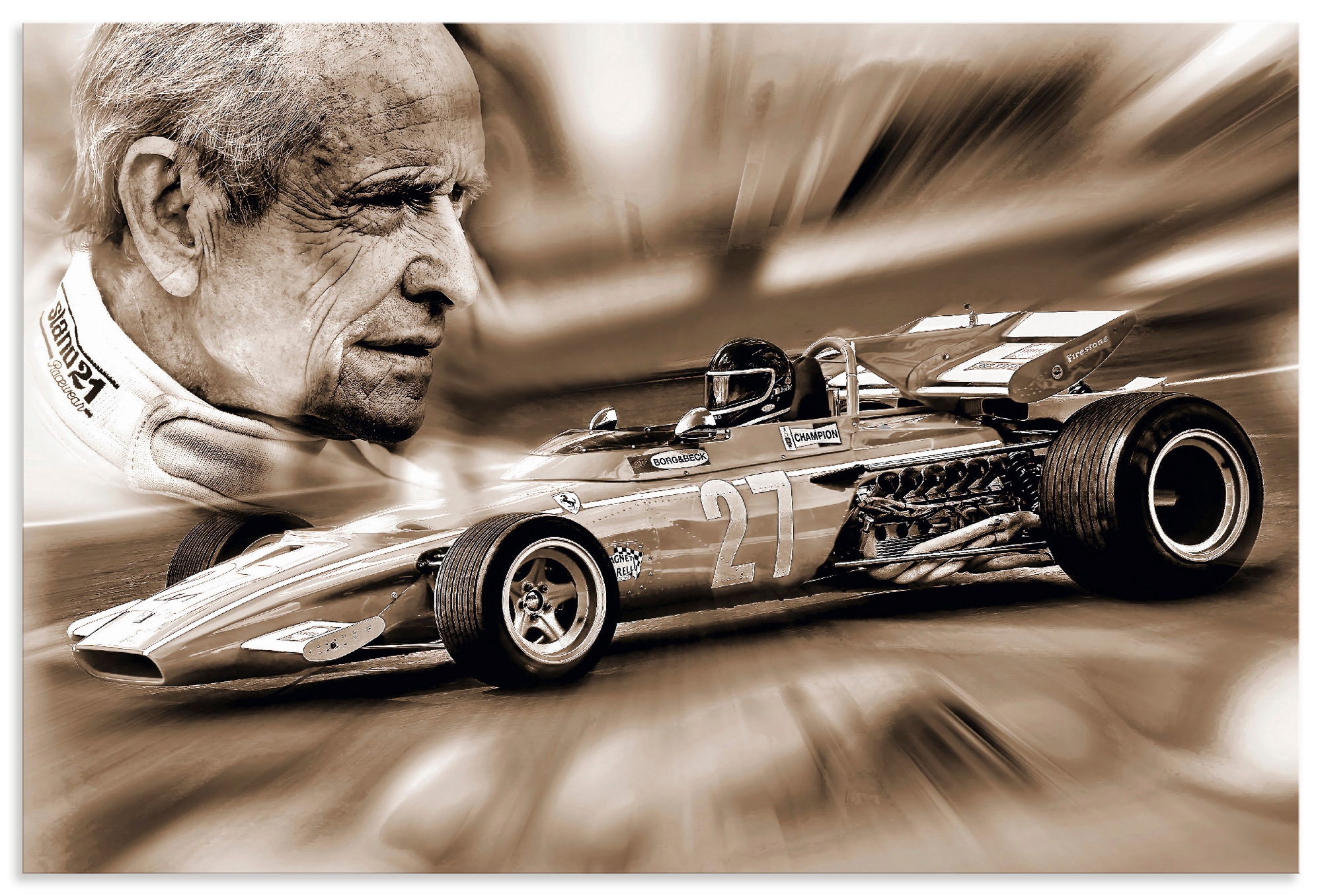 Artland Wandbild "Die belgische Legende Jacky Ickx" Funsport 1 Stk. tlg. als Alubild, Leinwandbild, Poster, Wandaufkleber in verschied. Größen