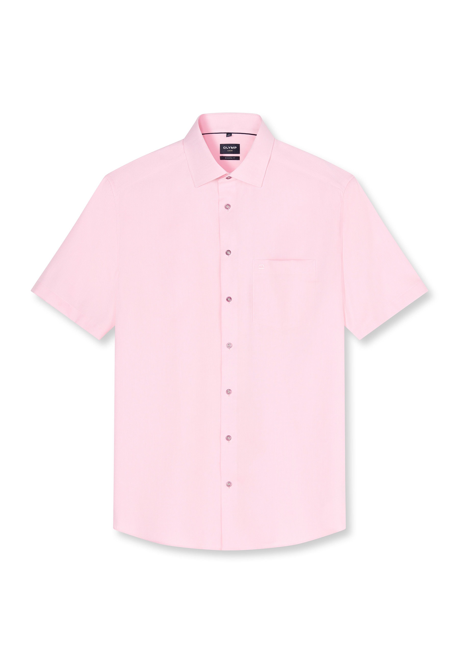 Businesshemd OLYMP "OLYMP Luxor, modern fit, New Kent", Herren, Gr. 37, Normaler Arm, hellrosé, 100% Baumwolle, Hemden