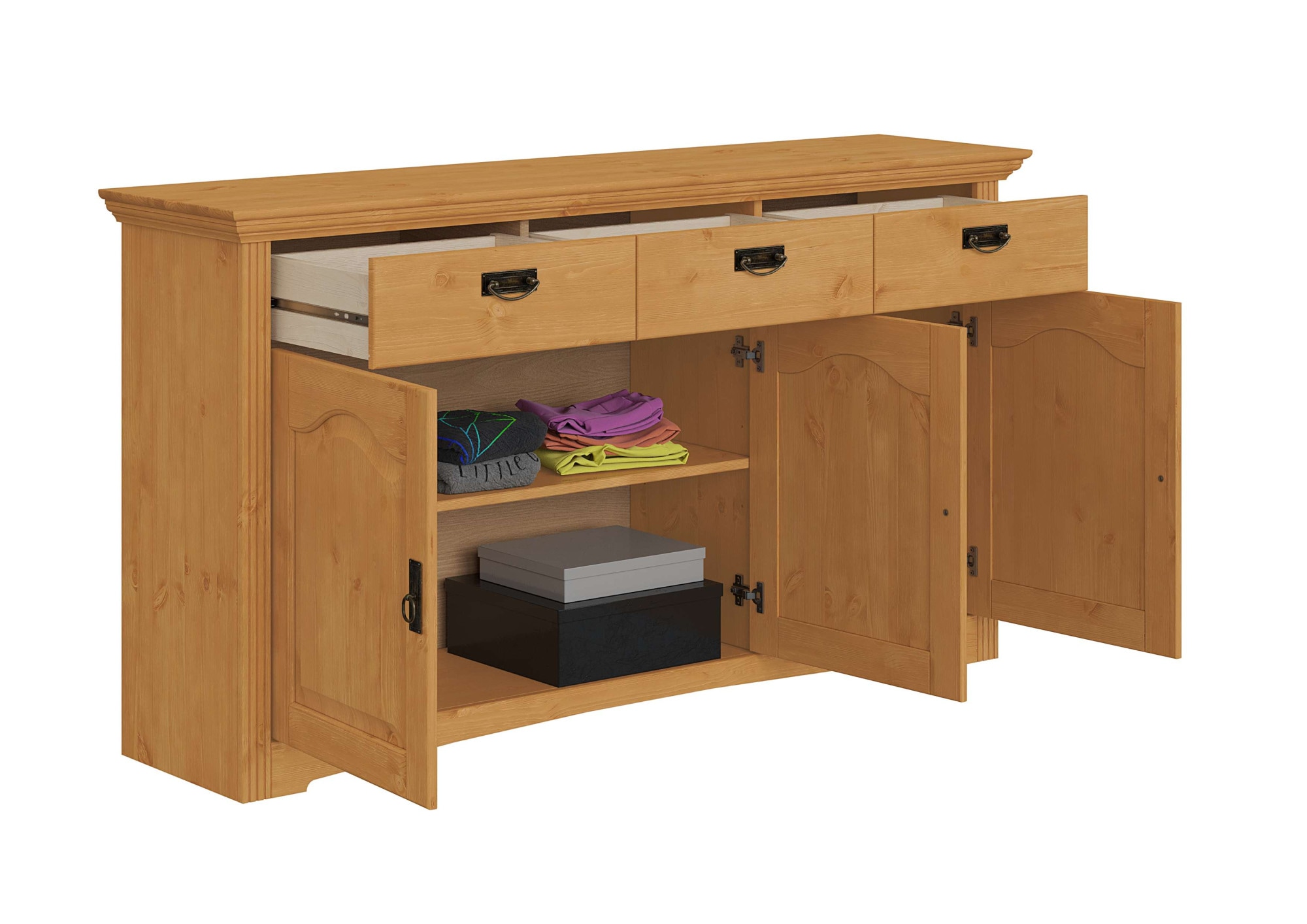 OTTO home Kommode »Konrad« aus massiver Kiefer, Breite 156 cm, mit Schubladen, FSC®