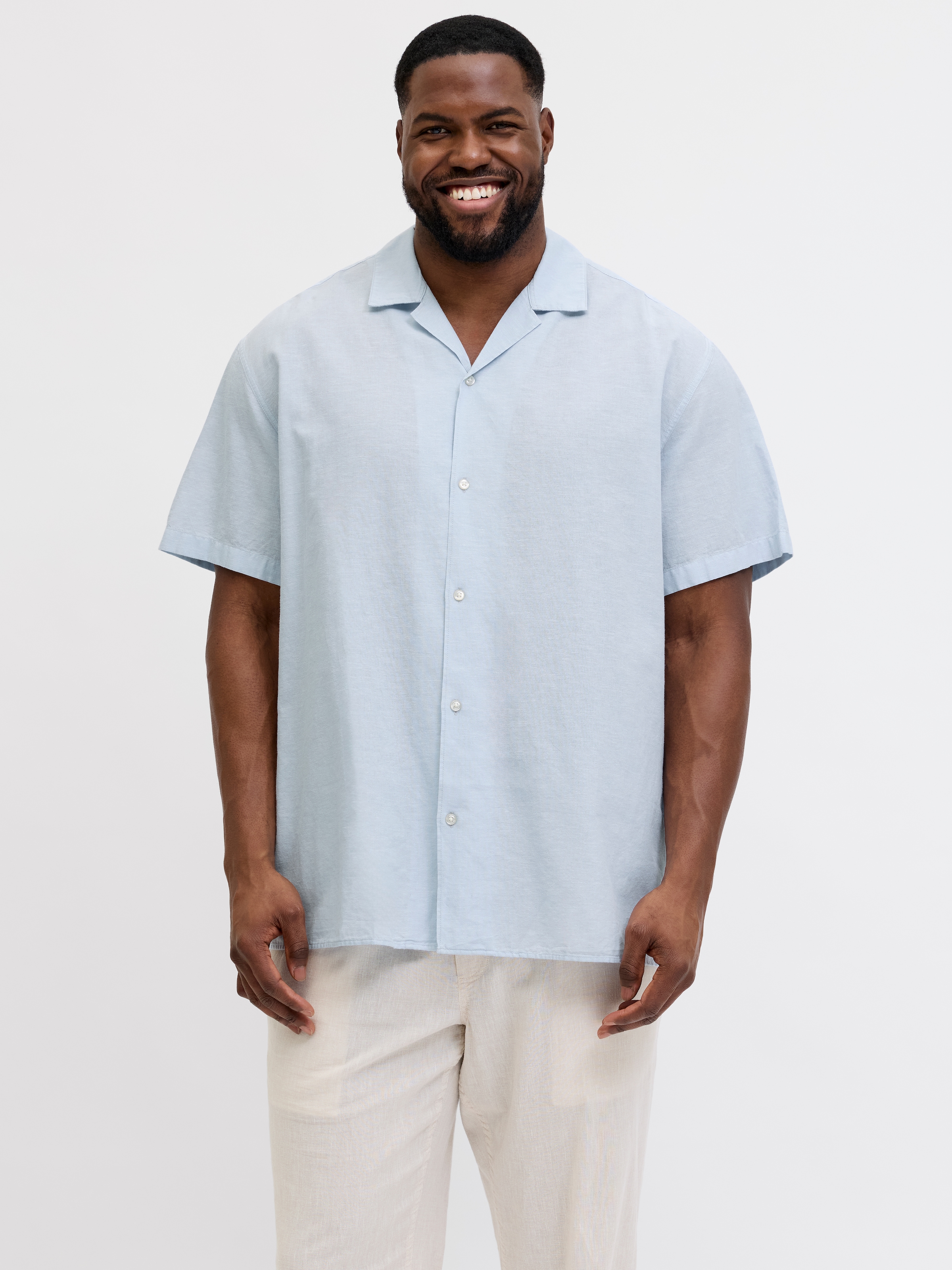 Jack & Jones PlusSize Kurzarmhemd "JJEBREEZE LINEN BLEND RESORT SHIRT PLS" günstig online kaufen