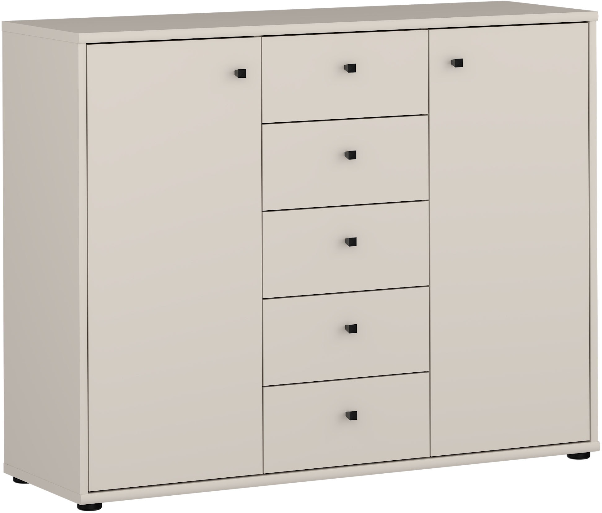 FORTE Kommode "Tempra, Kommode, 2 Türen, 5 Schubkästen, viel Stauraum" B/H/T 108,8/85,5/34,8 cm