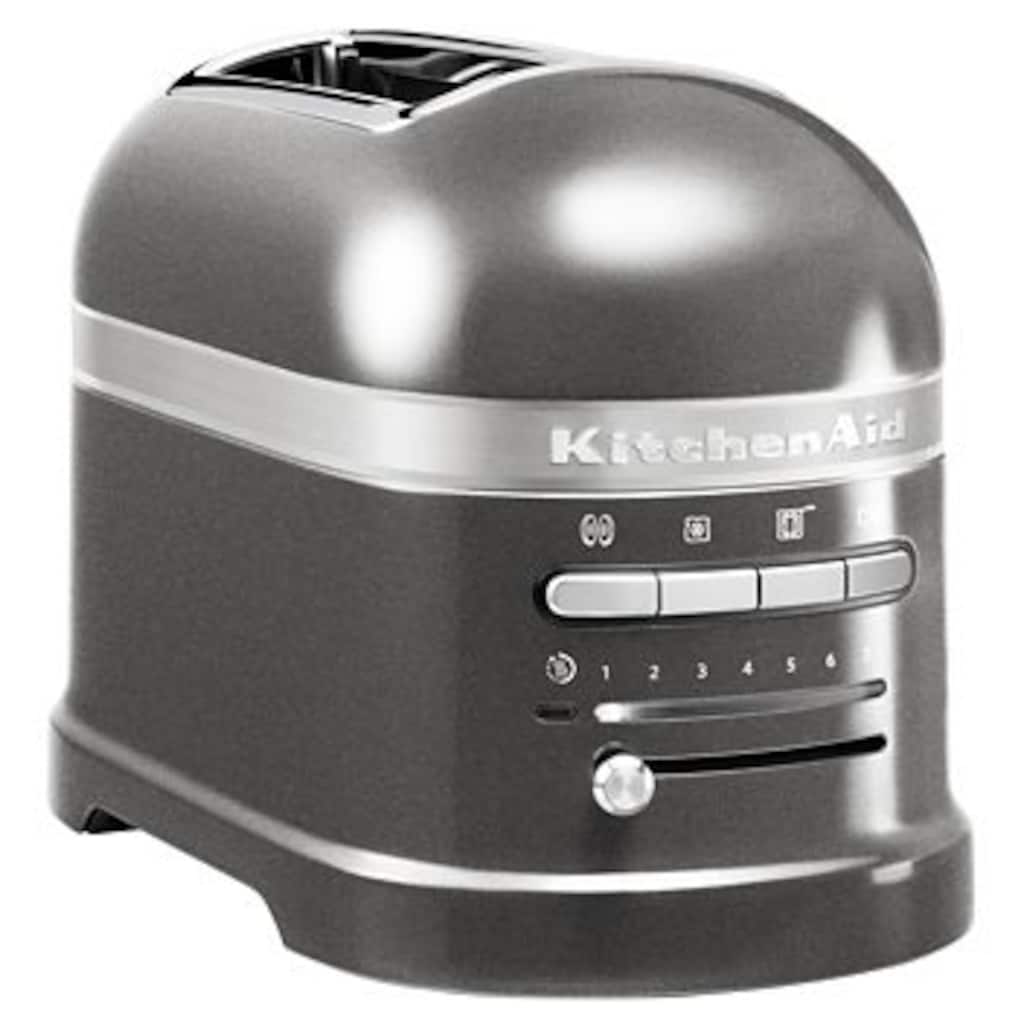 KitchenAid Toaster »Artisan 5KMT2204EMS MEDALLION-SILBER«, 2 kurze Schlitze, für 2 Scheiben, 1250 W