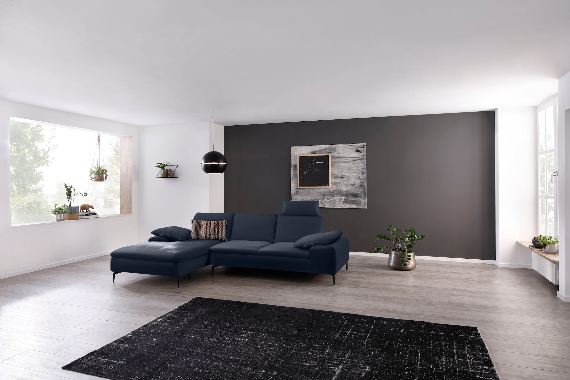 W.SCHILLIG Ecksofa "valentinoo, Designsofa, bequem, elegant und zeitlos, L-Form" inklusive Hocker, mit Sitztiefenverstellung, Breite 299 cm