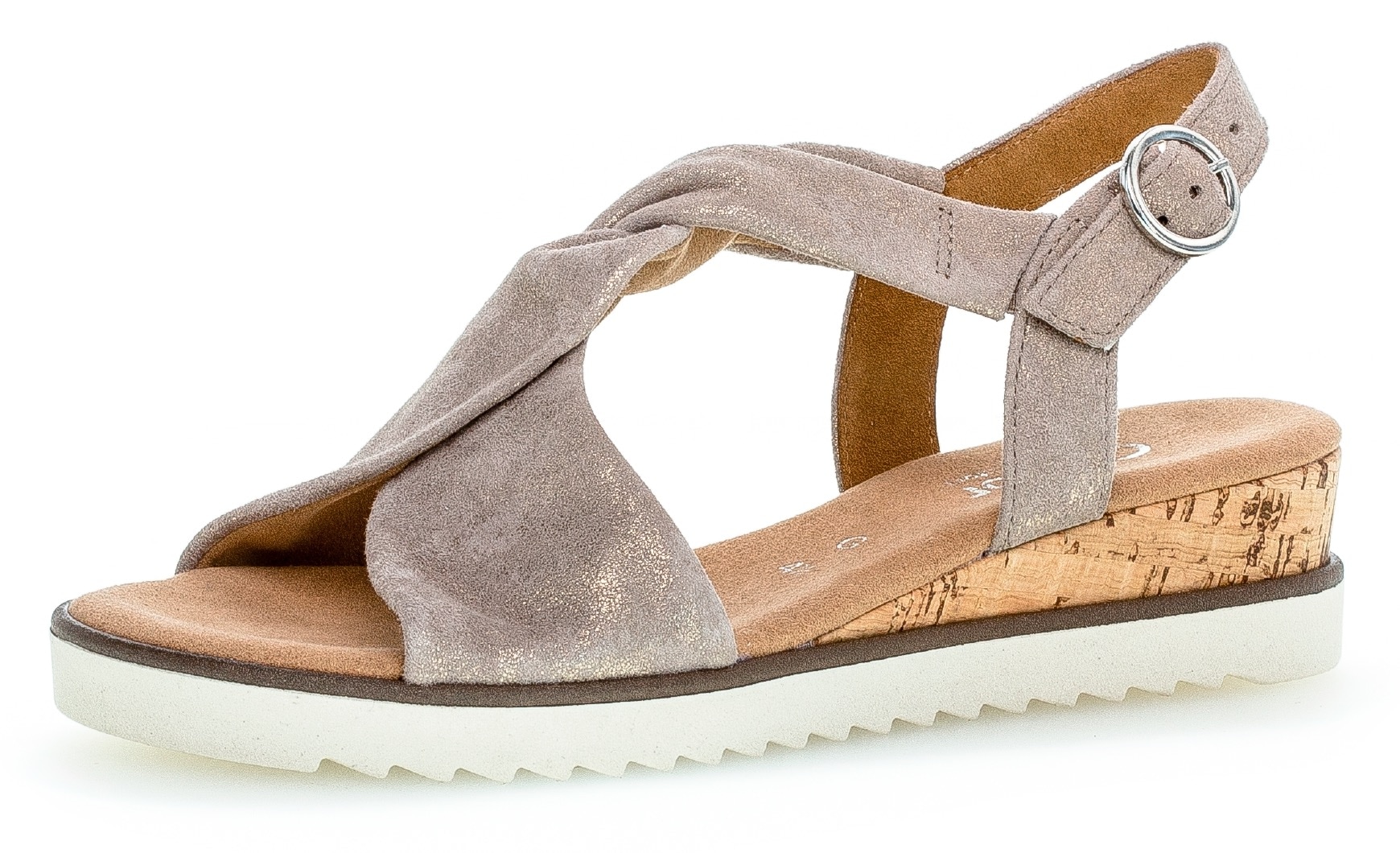 Keilsandalette »GENUA«, Sommerschuh, Sandale, Keilabsatz, mit Metallic-Effekt