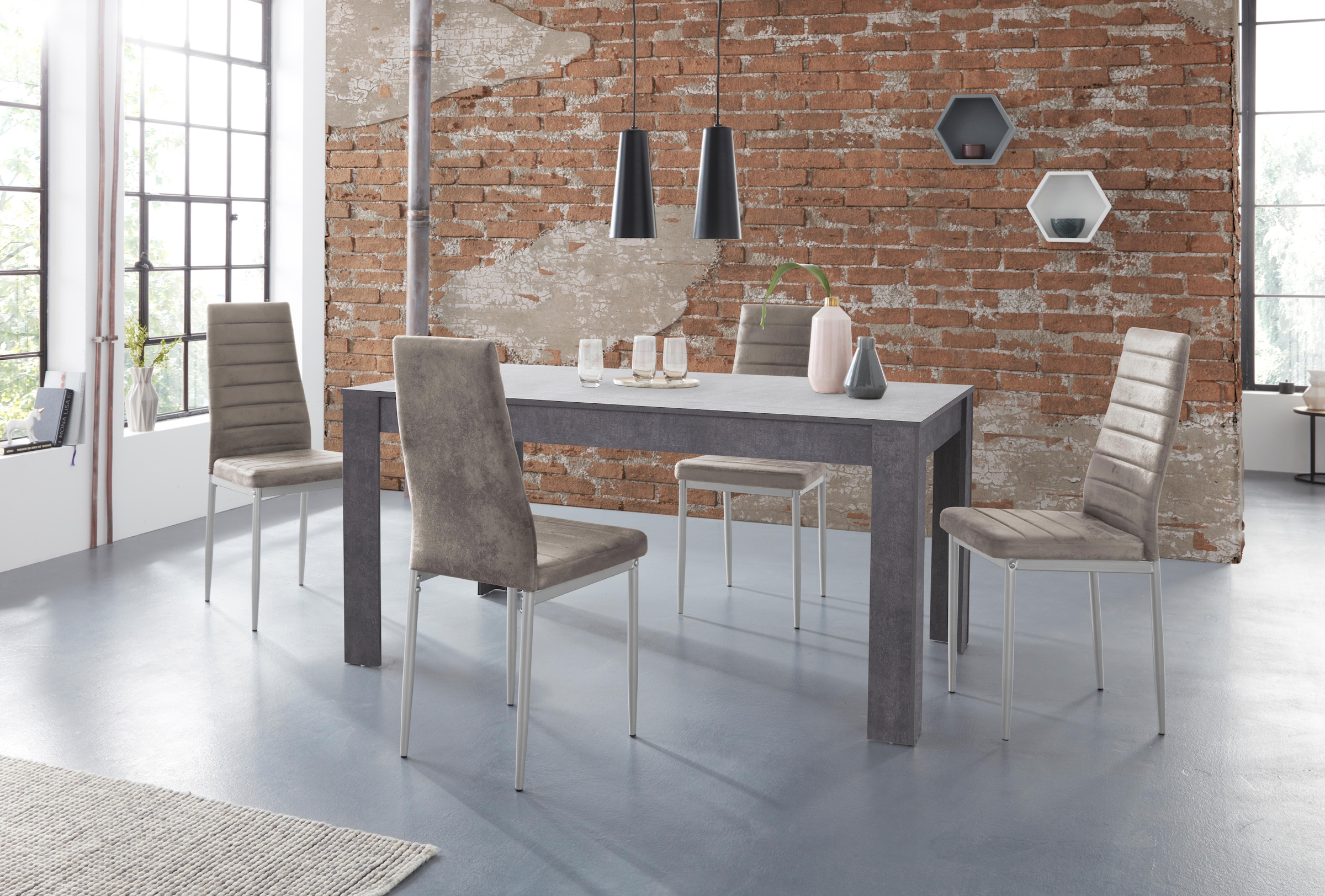 INOSIGN Essgruppe "Lynn160/Kate" 5 Stk. tlg. Tisch mit 4 Stühlen günstig online kaufen