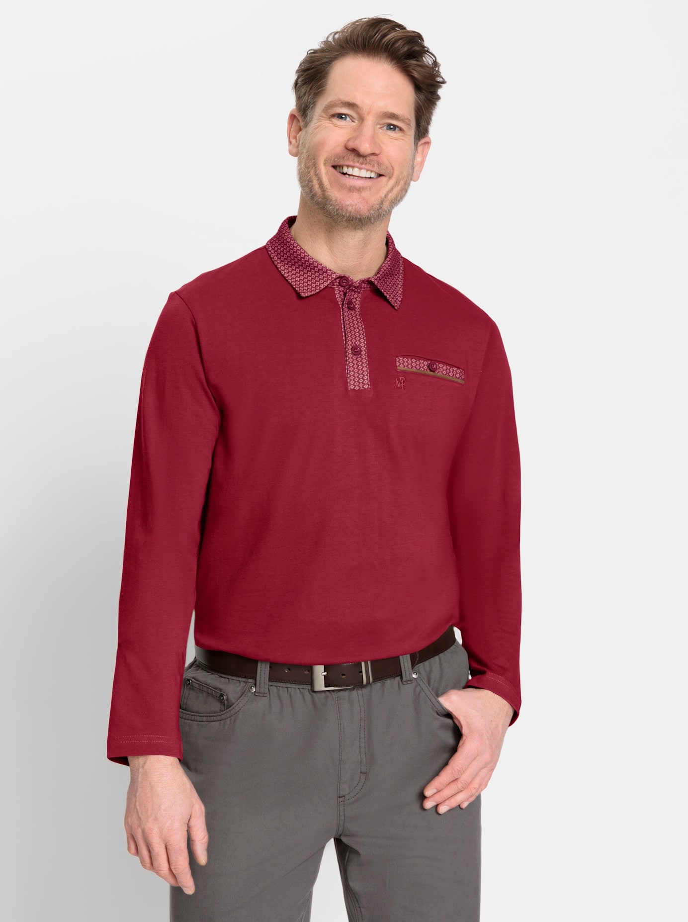 Marco Donati Poloshirt "Langarm-Poloshirt" günstig online kaufen