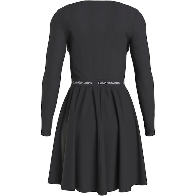 Calvin Klein Jeans Plus Skaterkleid »PLUS LOGO ELASTIC LS DRESS« kaufen |  BAUR