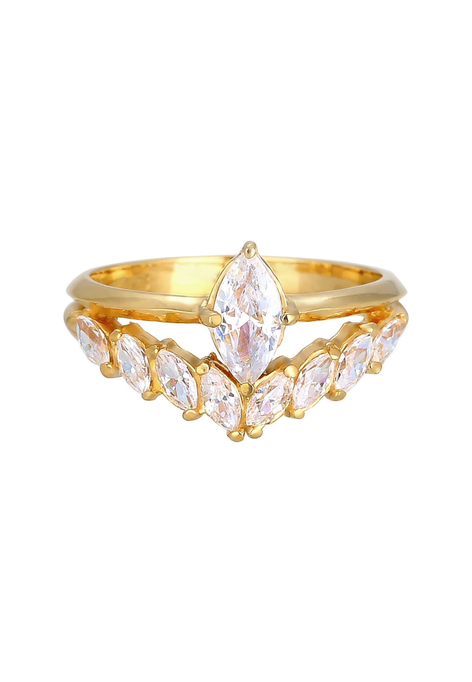 Elli Premium Fingerring »Zirkonia Marquise 925 Silber«
