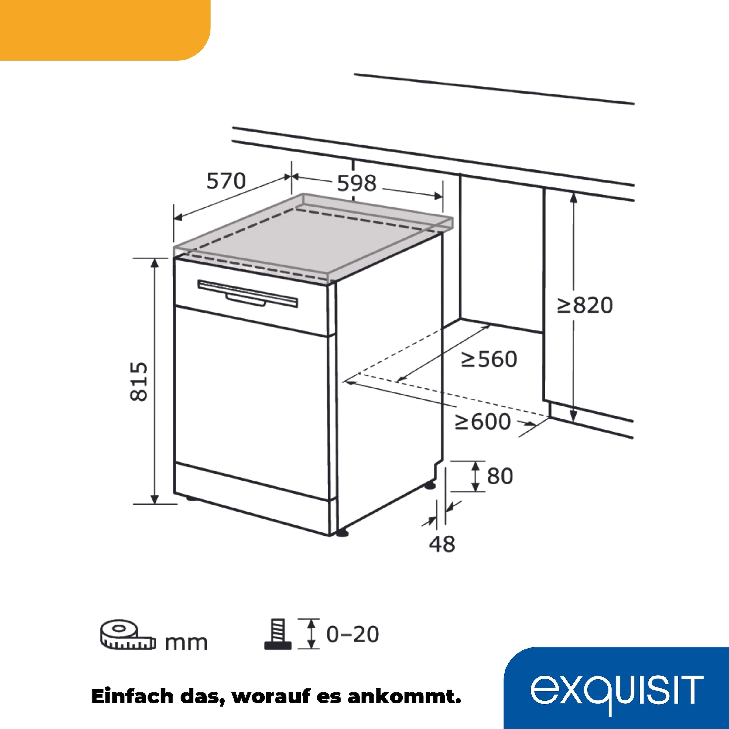 exquisit Standgeschirrspüler »GSP6312-030D weiss«, 12 Maßgedecke