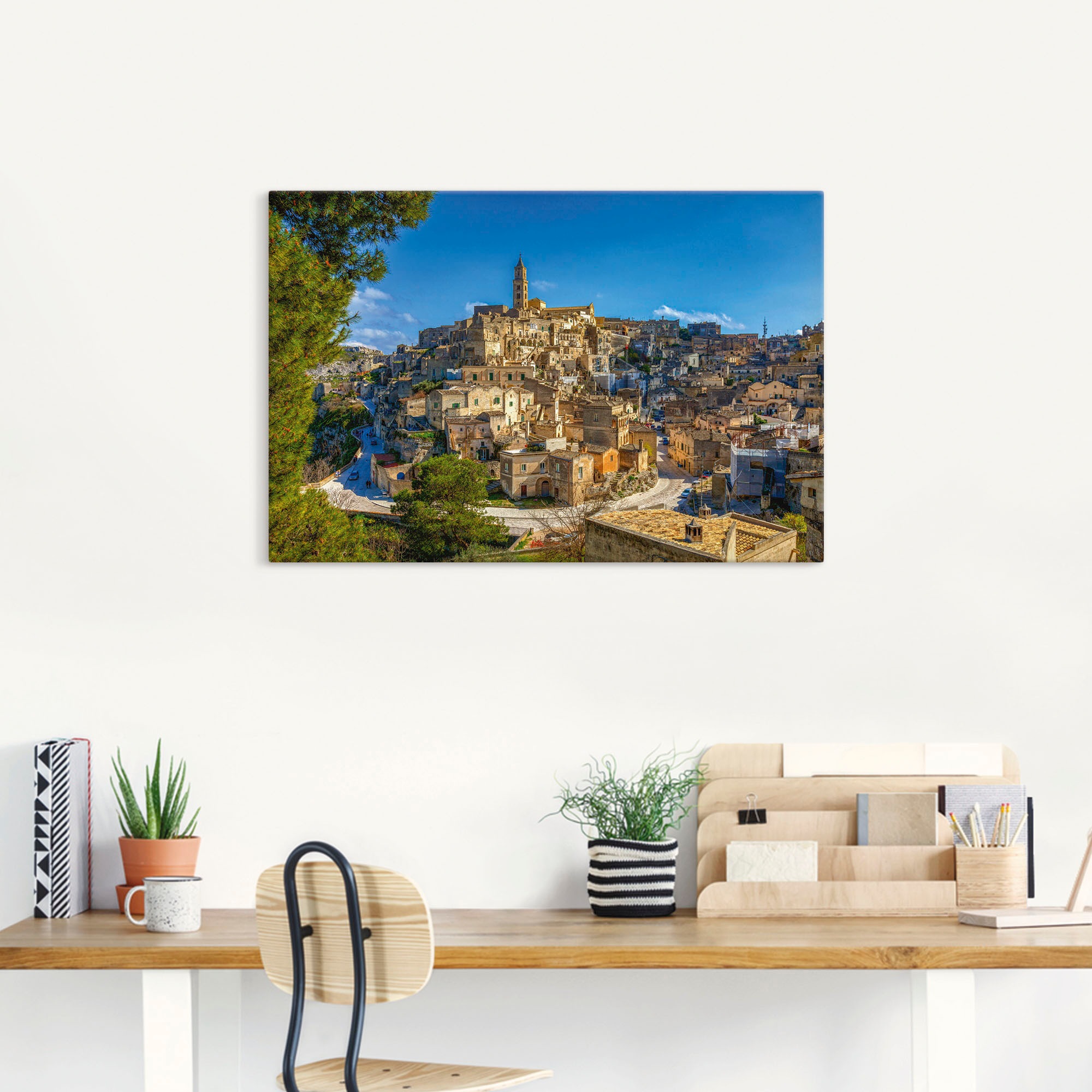 Artland Leinwandbild »Historische Altstadt von Matera Italien«, Italien, (1 St.), auf Keilrahmen gespannt