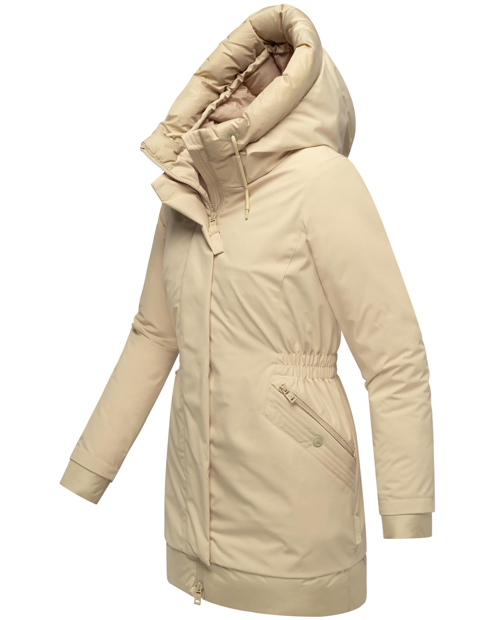 Navahoo Wintermantel »Winterprinzessin 14«, Warmer Mantel mit magnetischer Abdeckleiste