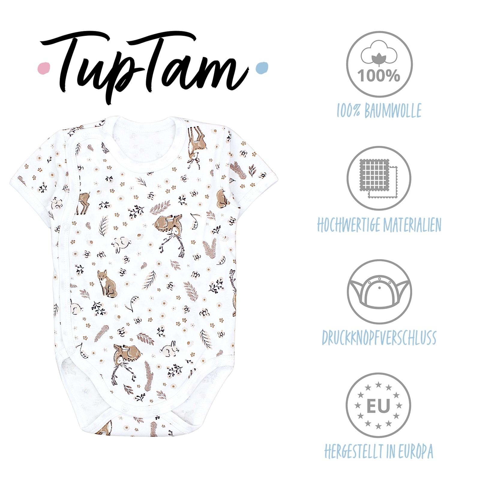 TupTam Kurzarmwickelbody »Wickelbody Baby Mädchen Kurzarm Wickelbody 5er Set«