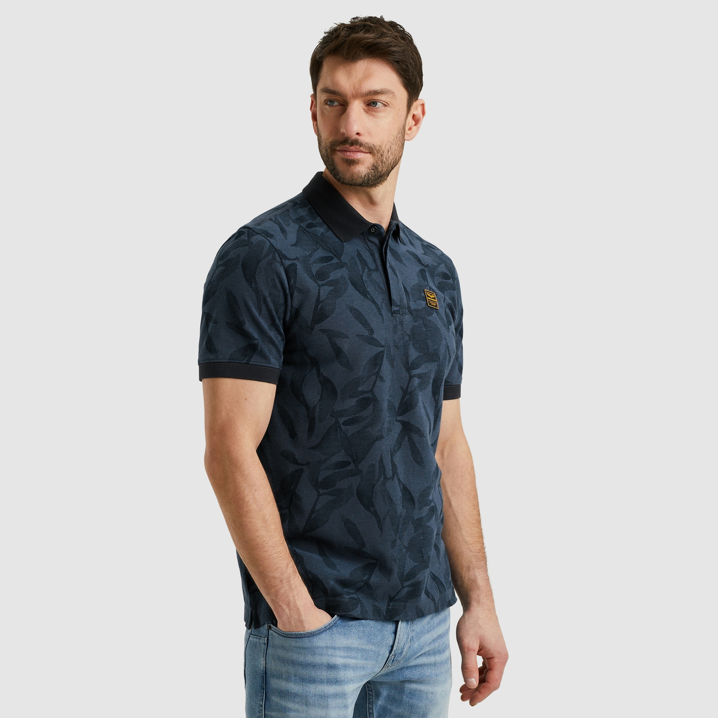 PME LEGEND Poloshirt "Short sleeve polo two tone pique printed", mit All-Ov günstig online kaufen