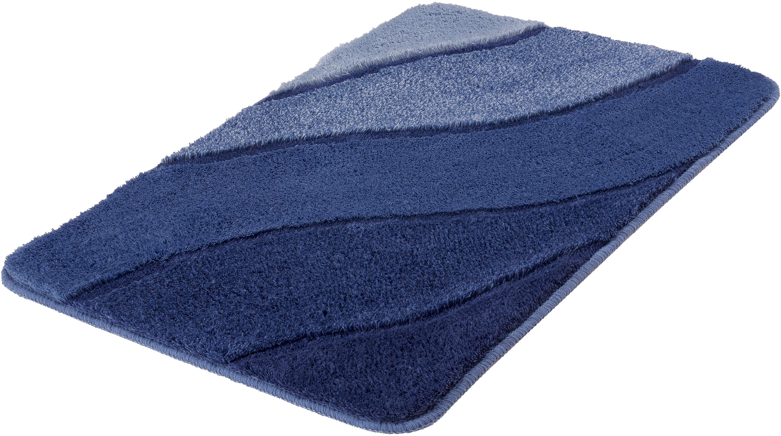 Kleine Wolke Badematte "Serenade, Badvorleger, Badezimmer Teppich" Höhe 20 mm rutschhemmend beschichtet fußbodenheizungsgeeignet Badteppich, Wellen Design, Farbverlauf, Hoch-Tief Effekt