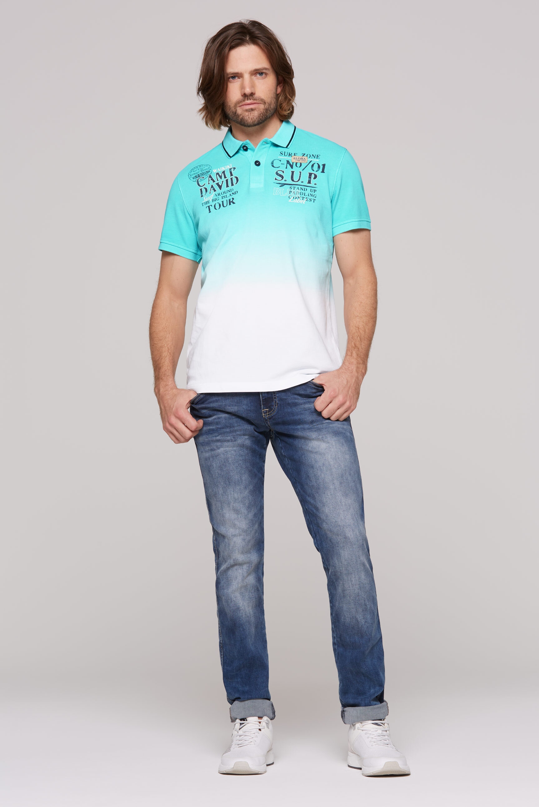CAMP DAVID Poloshirt, mit Farbverlauf