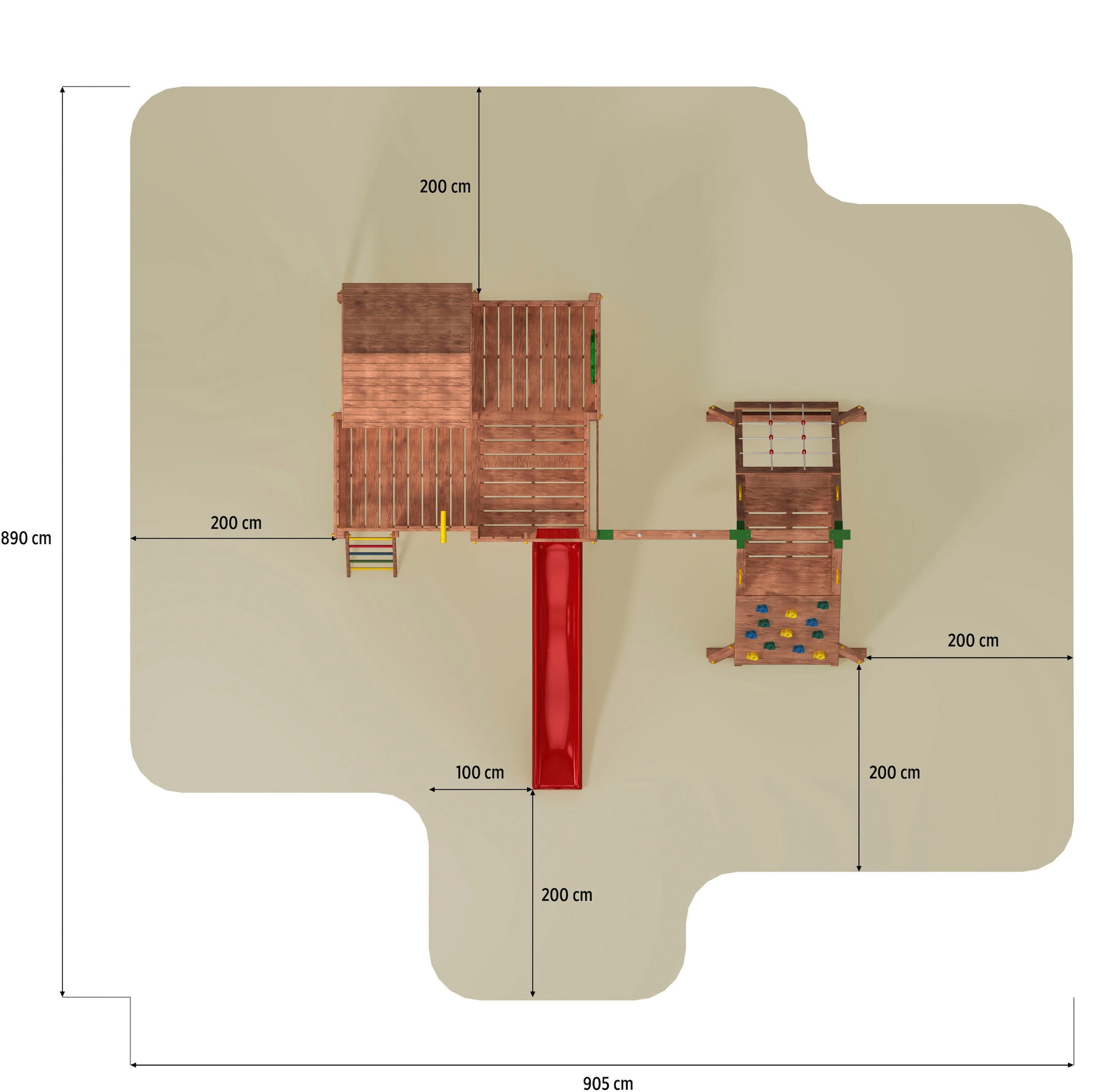 FUNGOO Spielturm »My SPACE_XL Spider+«, mit Schaukel & Rutsche, Klettererweiterung, Spielhaus