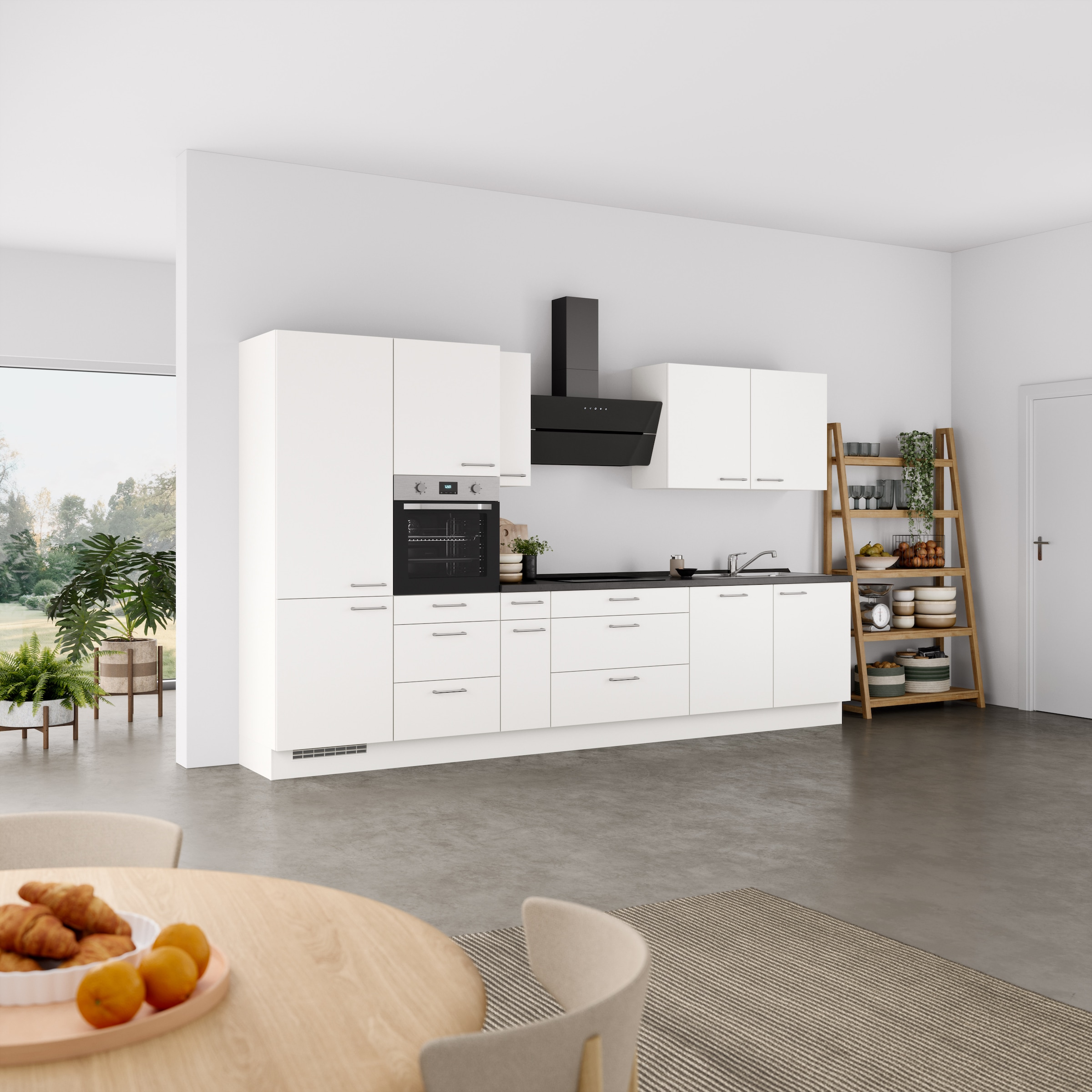 nobilia® Küchenzeile »"Laser II"«, vormontiert, Ausrichtung wählbar, Breite 360 cm, wahlw. mit E-Geräten