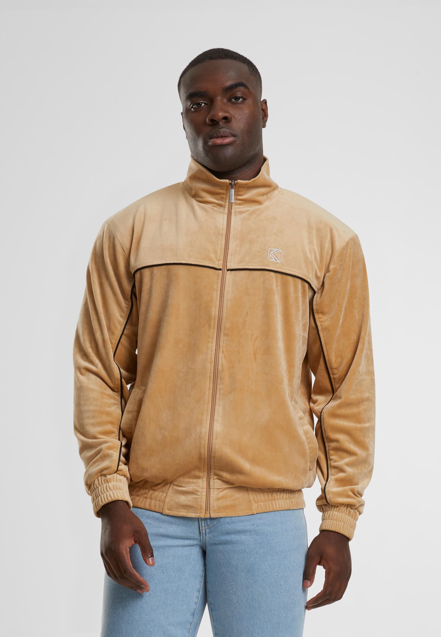 Karl Kani Anorak »Karl Kani Herren KM214-021-1 OG Velvet Jacket sand«, (1 St.), ohne Kapuze