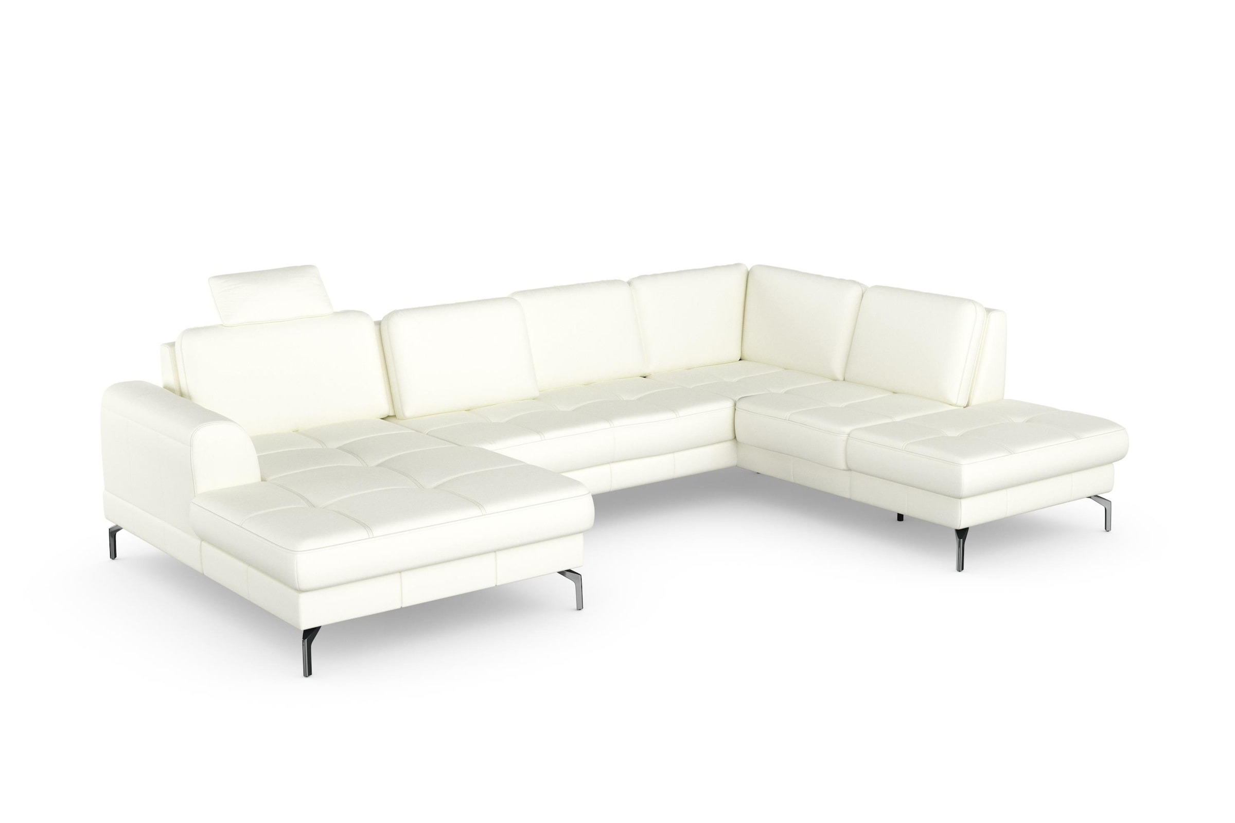 sit&more Wohnlandschaft »Bendigo U-Form«, inklusive Sitztiefenverstellung, Bodenfreiheit 15 cm, in 2 Fußfarben