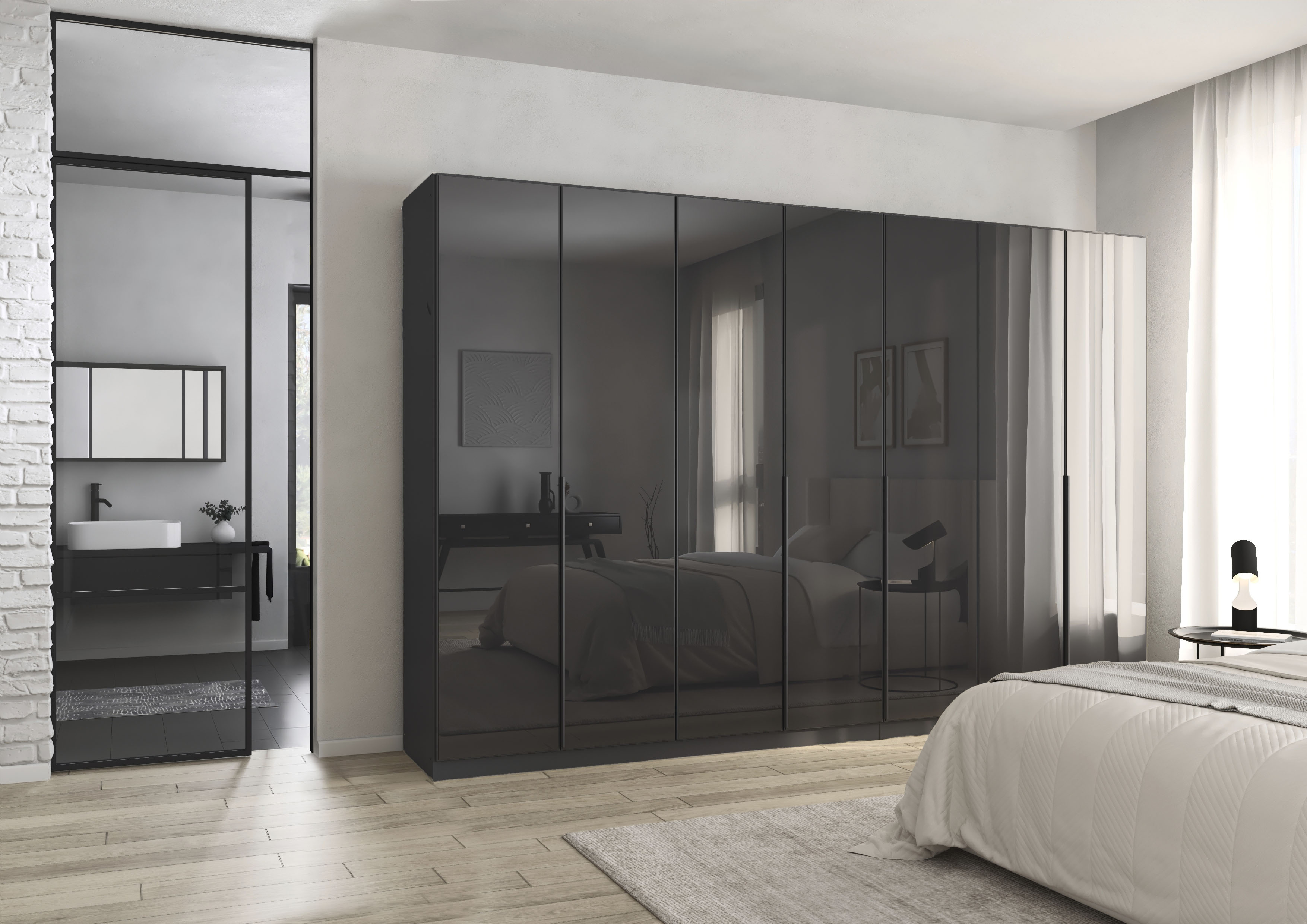 Thumbnail - rauch Drehtürenschrank "Kleiderschrank Kleiderschränke Schrank Garderobe AGORDO mit Glasfront", (in zwei Griff-Farben), ...