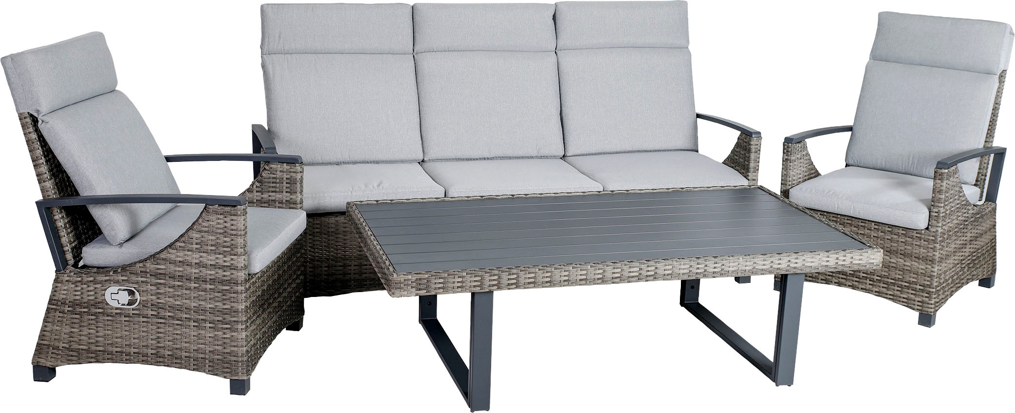 Greemotion Gartenlounge-Set »Antigua«, (Set, bestehend aus 2 Sesseln, 1 Sofa und 1... kaufen
