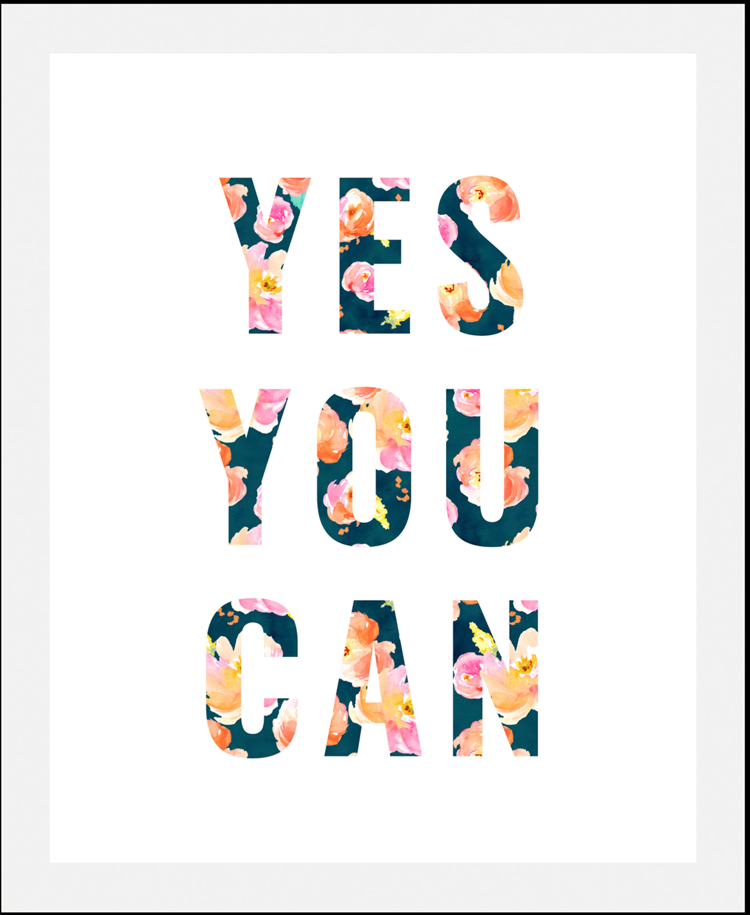Bild »Yes you can«, Schriftzüge, (1 St.), gerahmt