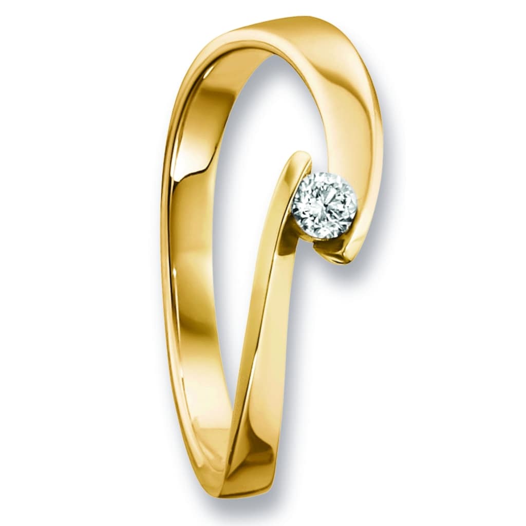 ONE ELEMENT Diamantring »0.09 ct Diamant Brillant Ring aus 585 Gelbgold«