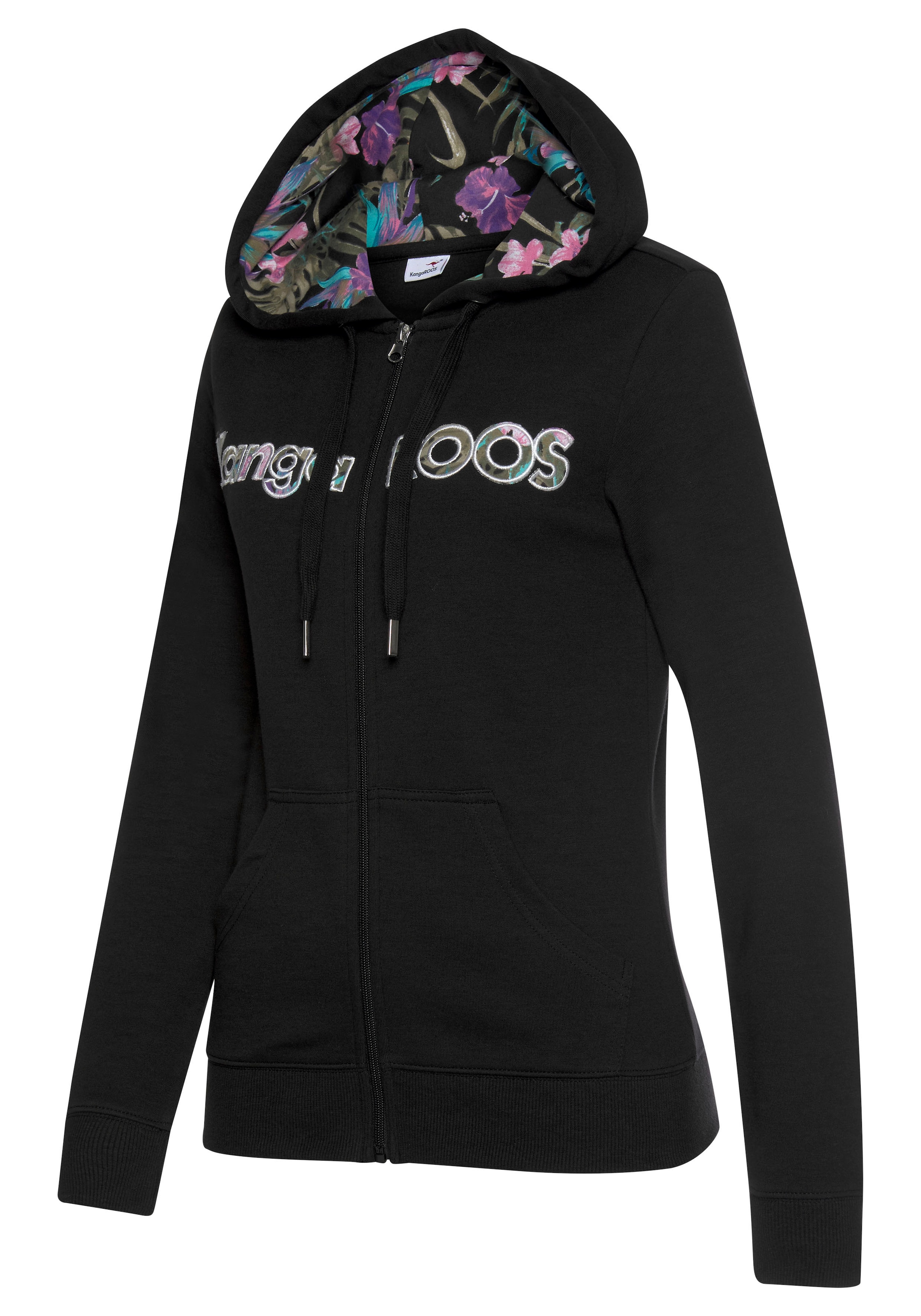 KangaROOS Kapuzensweatjacke, mit aufwendiger KangaROOS Stickerei, Loungeanzug