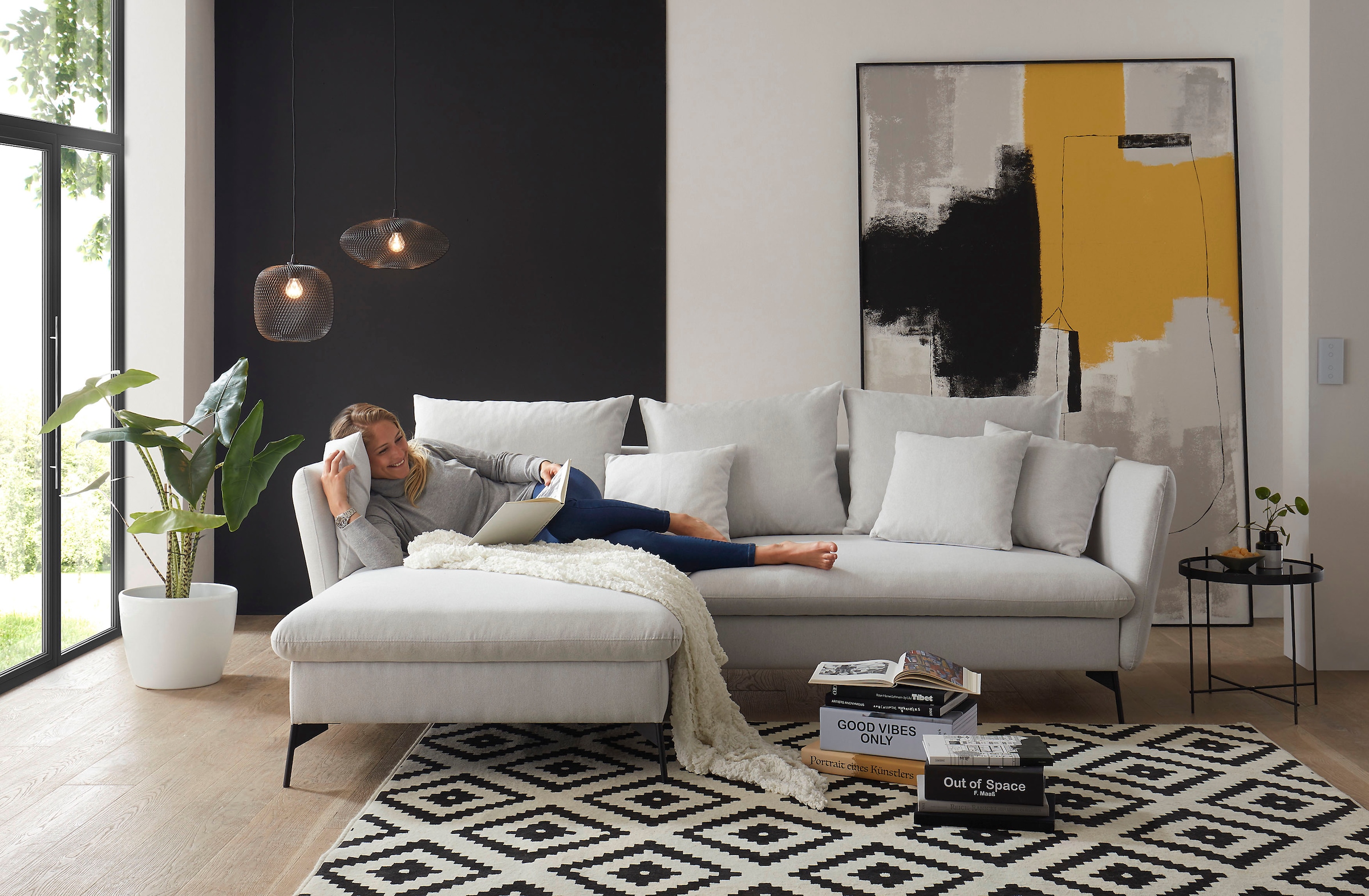 andas Ecksofa "LIVORNO,258 cm, L-Form,", Schlaffunktion u. Bettkasten (139/ günstig online kaufen