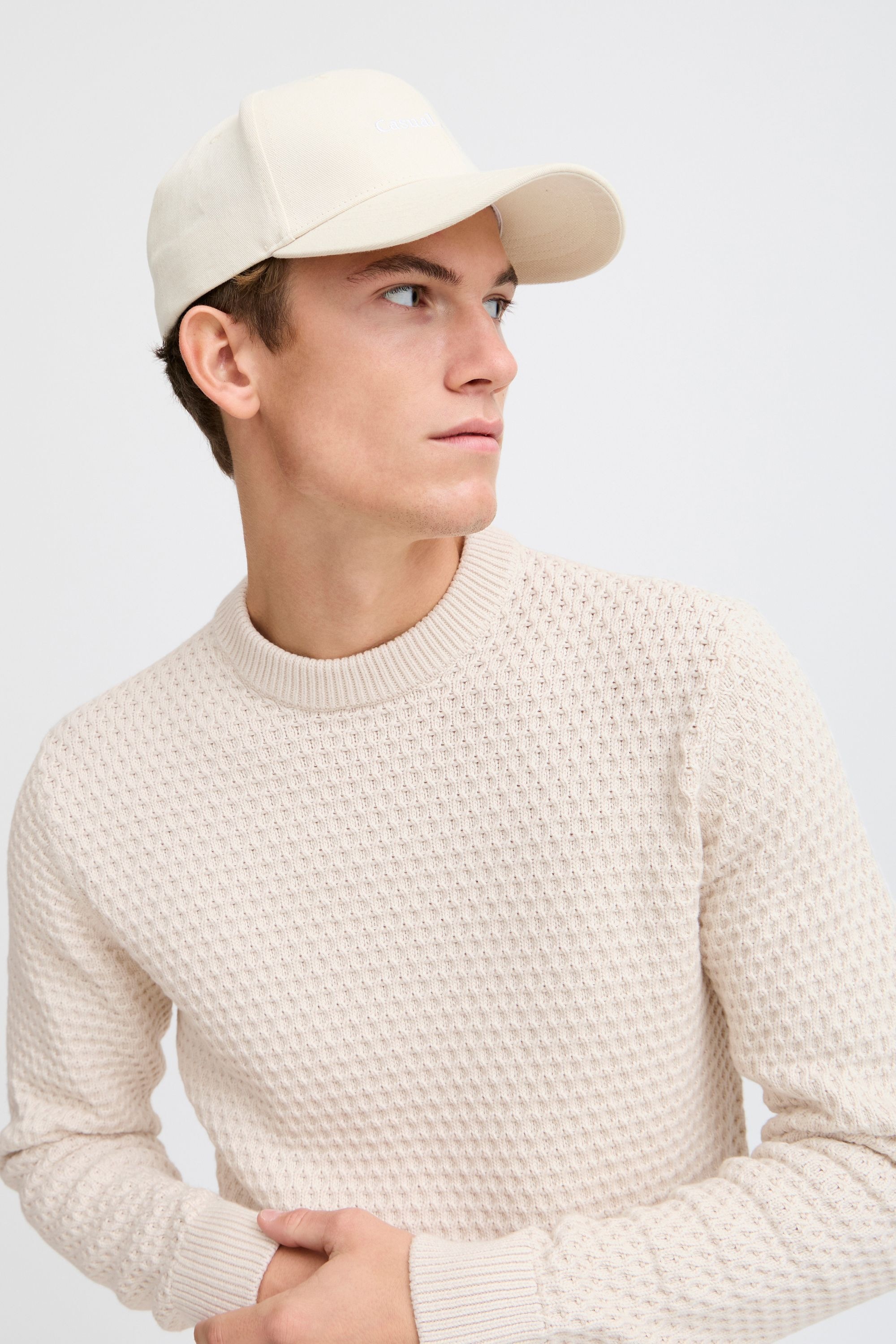 Casual Friday Strickfleece-Pullover »Strickpullover CFKARL structured crew neck knit«