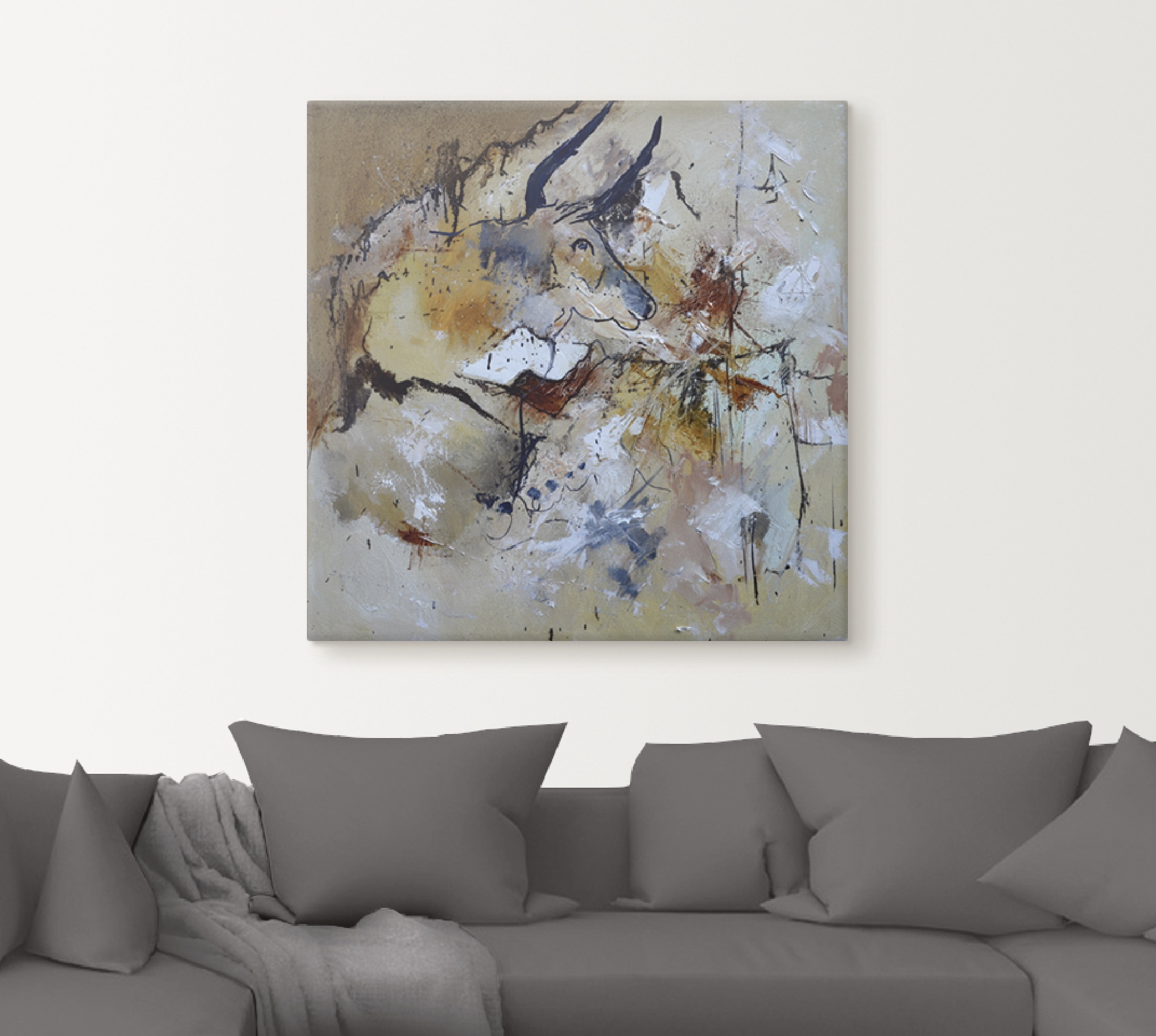 Artland Wandbild »Abstrakt Stier«, Wildtiere, (1 St.), als Alubild, Leinwandbild, Wandaufkleber oder Poster in versch. Größen