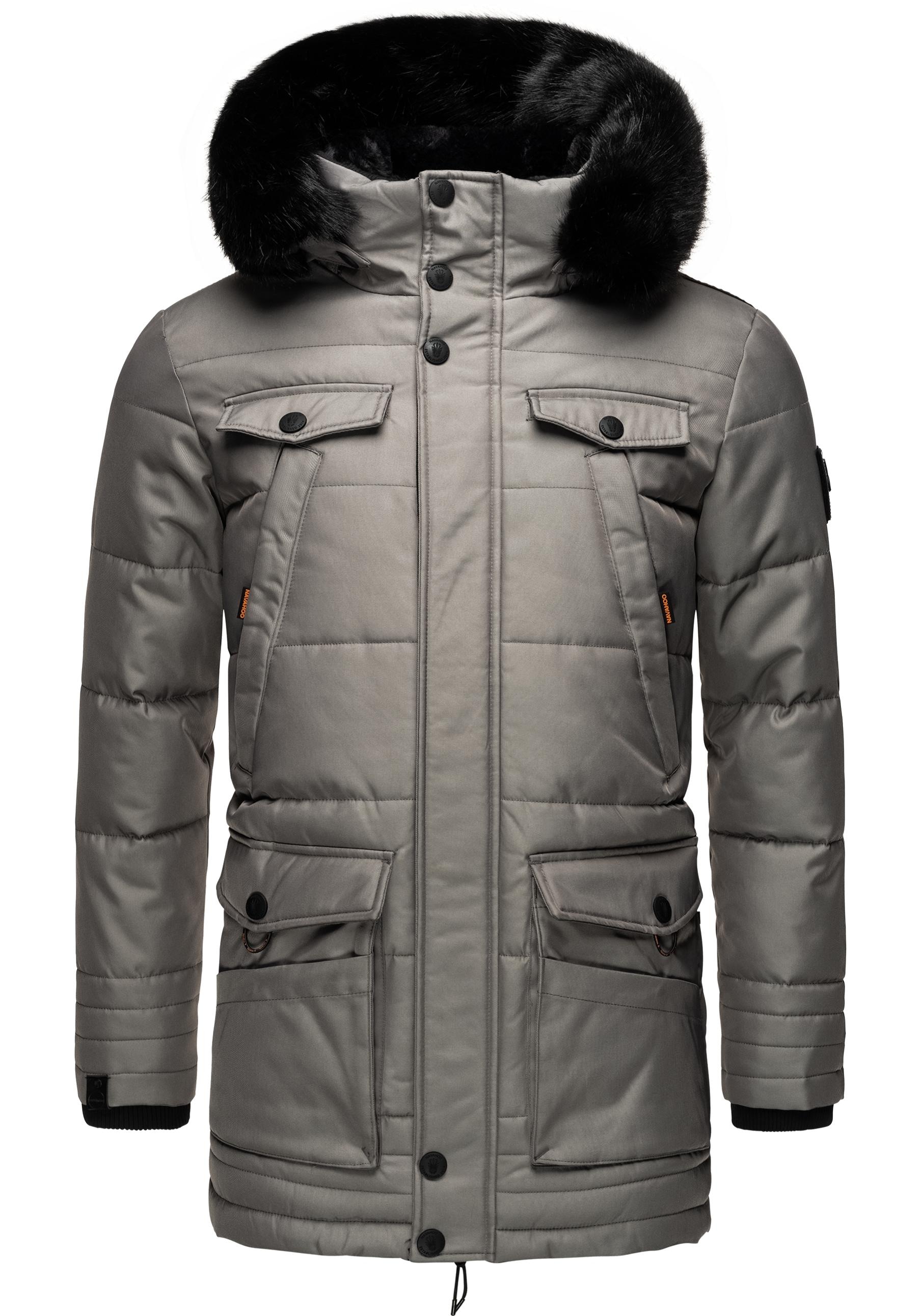 Navahoo Winterjacke »Luaan«, mit Kapuze, stylischer Wintermantel mit abnehmbarer Kapuze