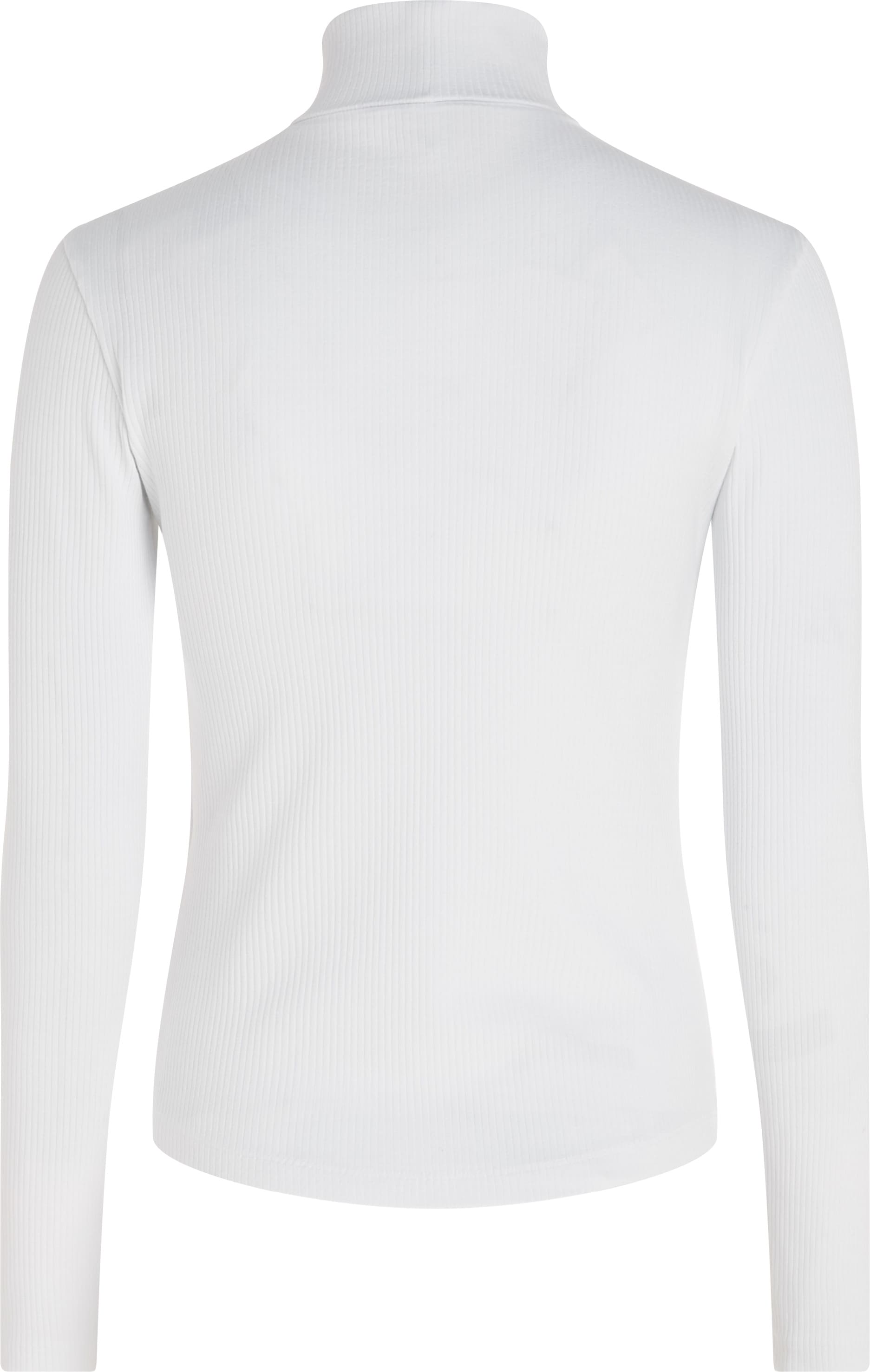 Tommy Hilfiger Langarmshirt »SLIM 5X2 RIB ROLL-NK LS«, mit dezenter Logostickerei auf der Brust