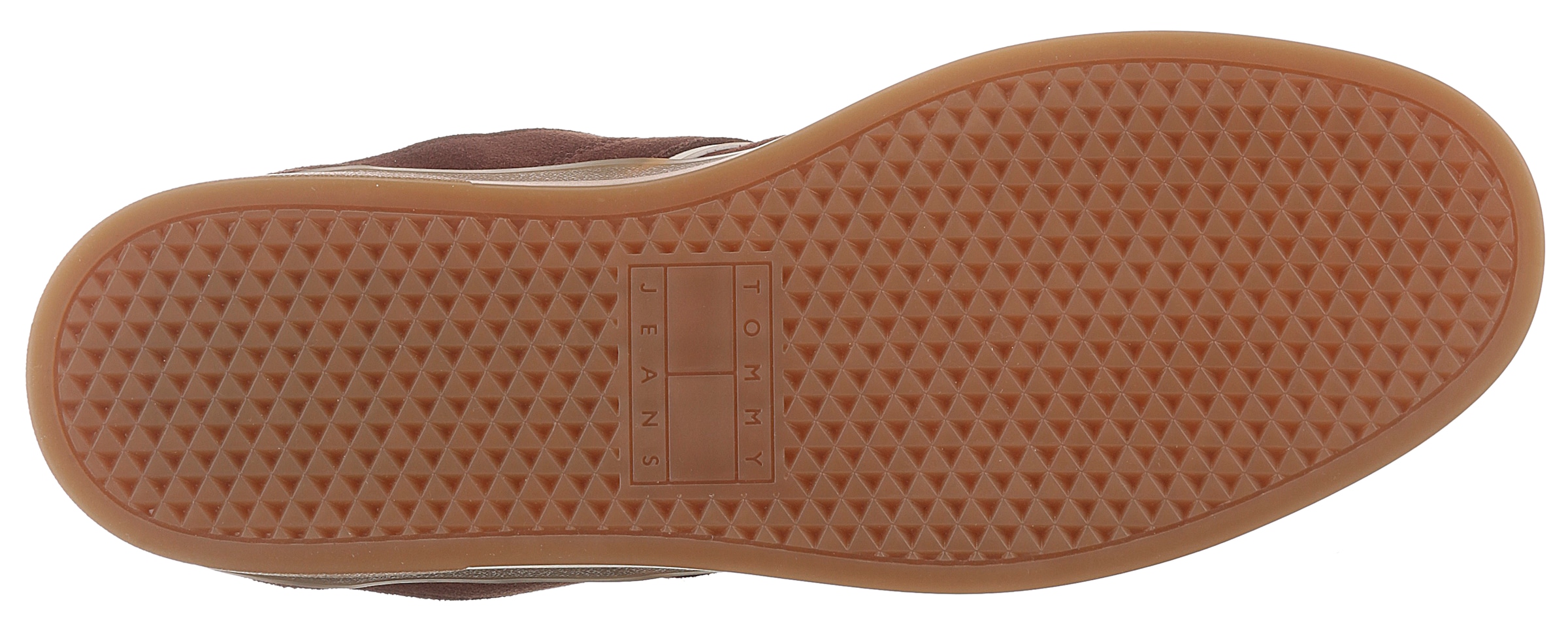 Tommy Jeans Sneaker »THE GREENWICH SUEDE«, Freizeitschuh, Halbschuh, Schnürschuh mit gepolstertem Schaftrand