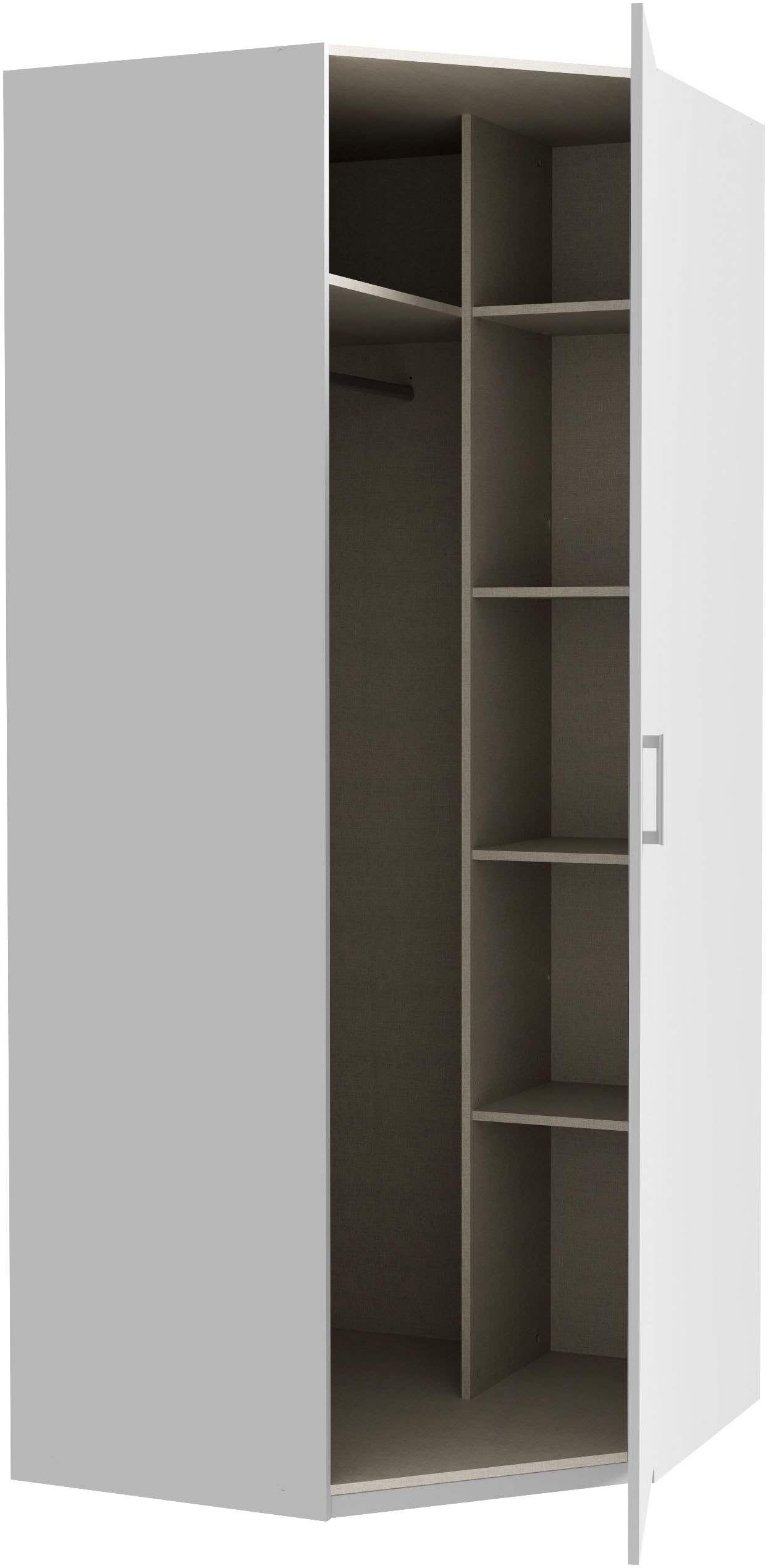 FORTE Eckkleiderschrank, Eckkleiderschrank, Stauraum, Aufsatz optional bestellbar