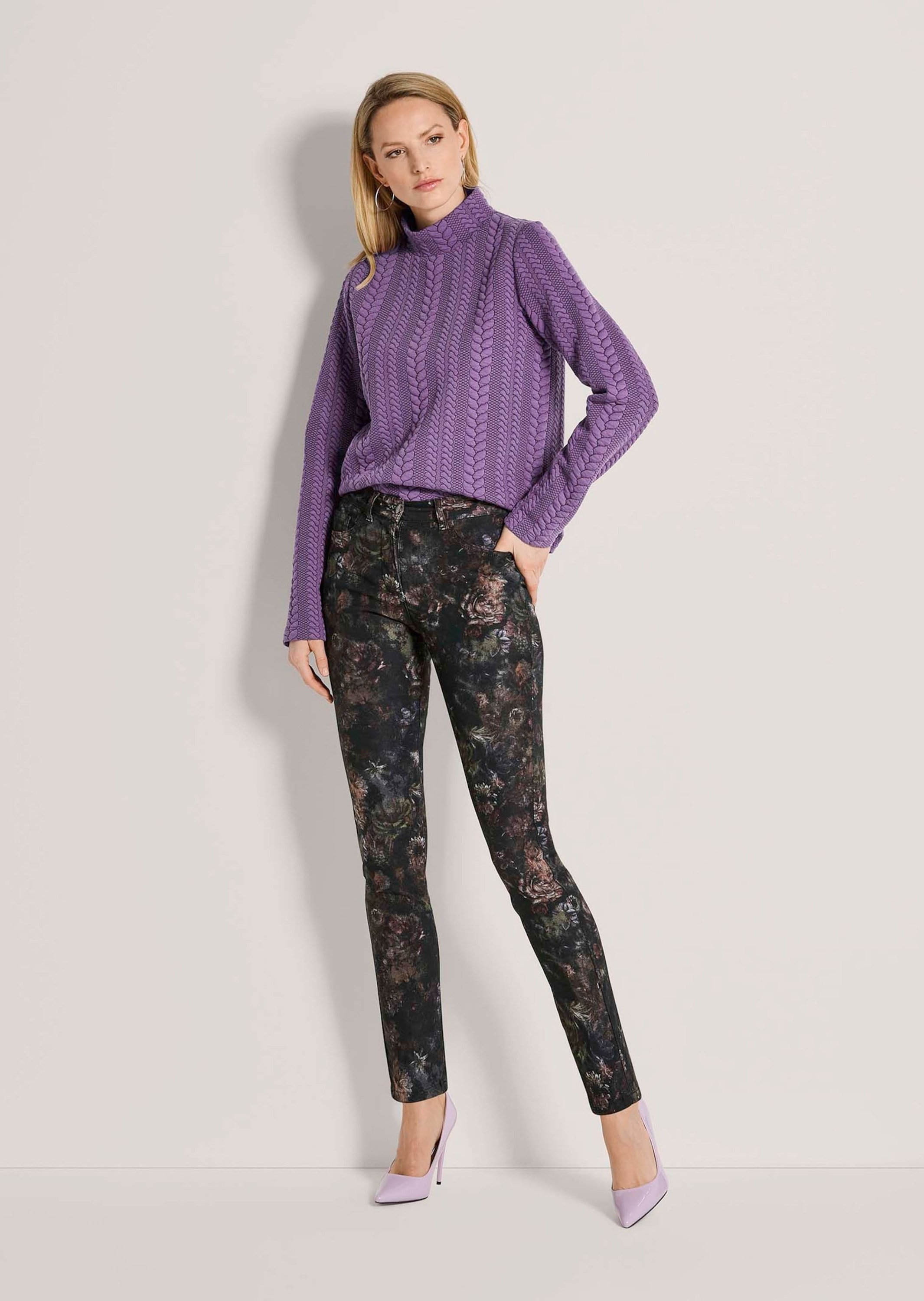 MADELEINE Chinos »Hose 5-Pocket-Hose mit Blumen-Print«