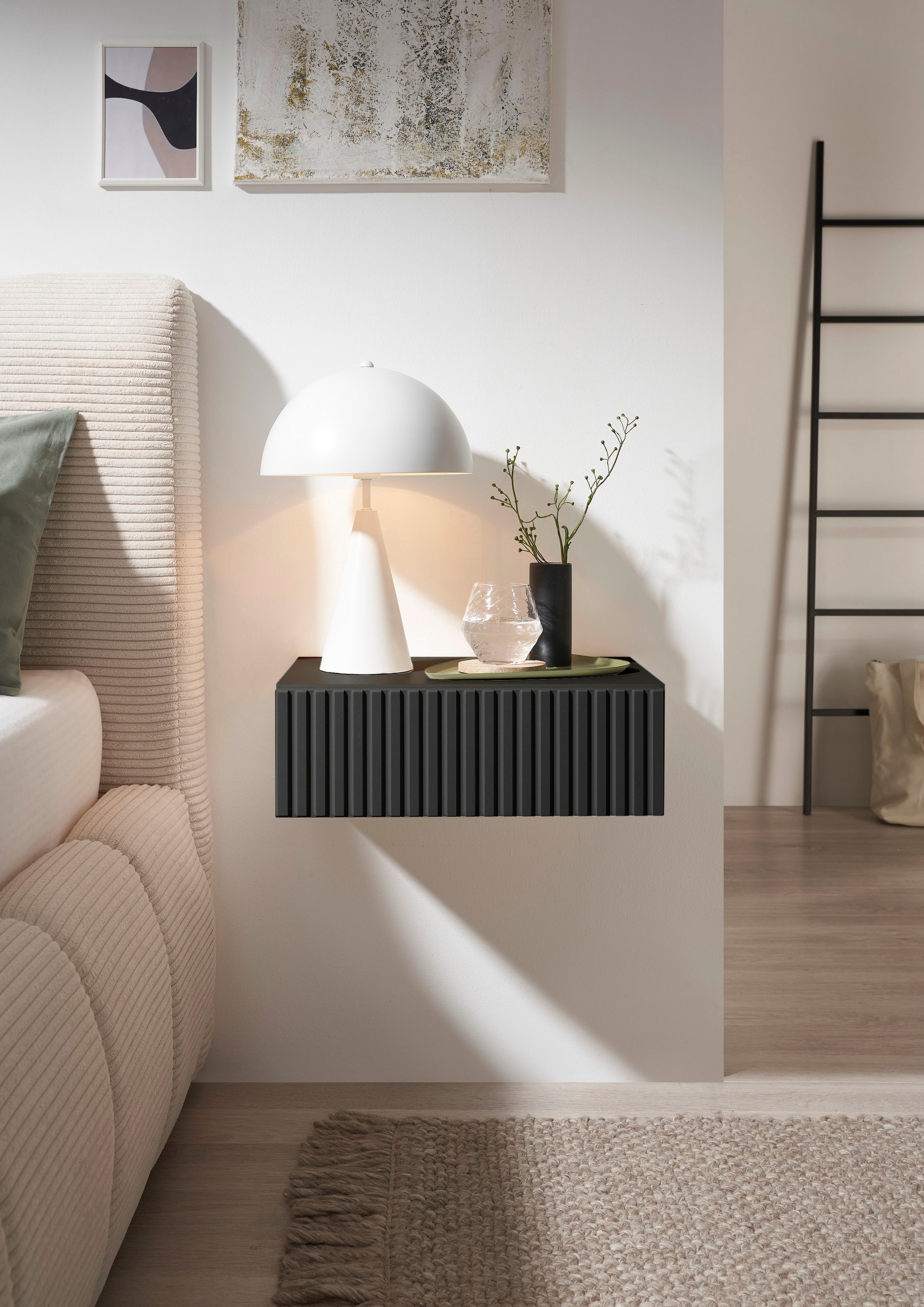 Schlafkontor Nachtkommode »Taboni Nachttisch, Nachtkonsole mit Push-to-open« Wandmontage