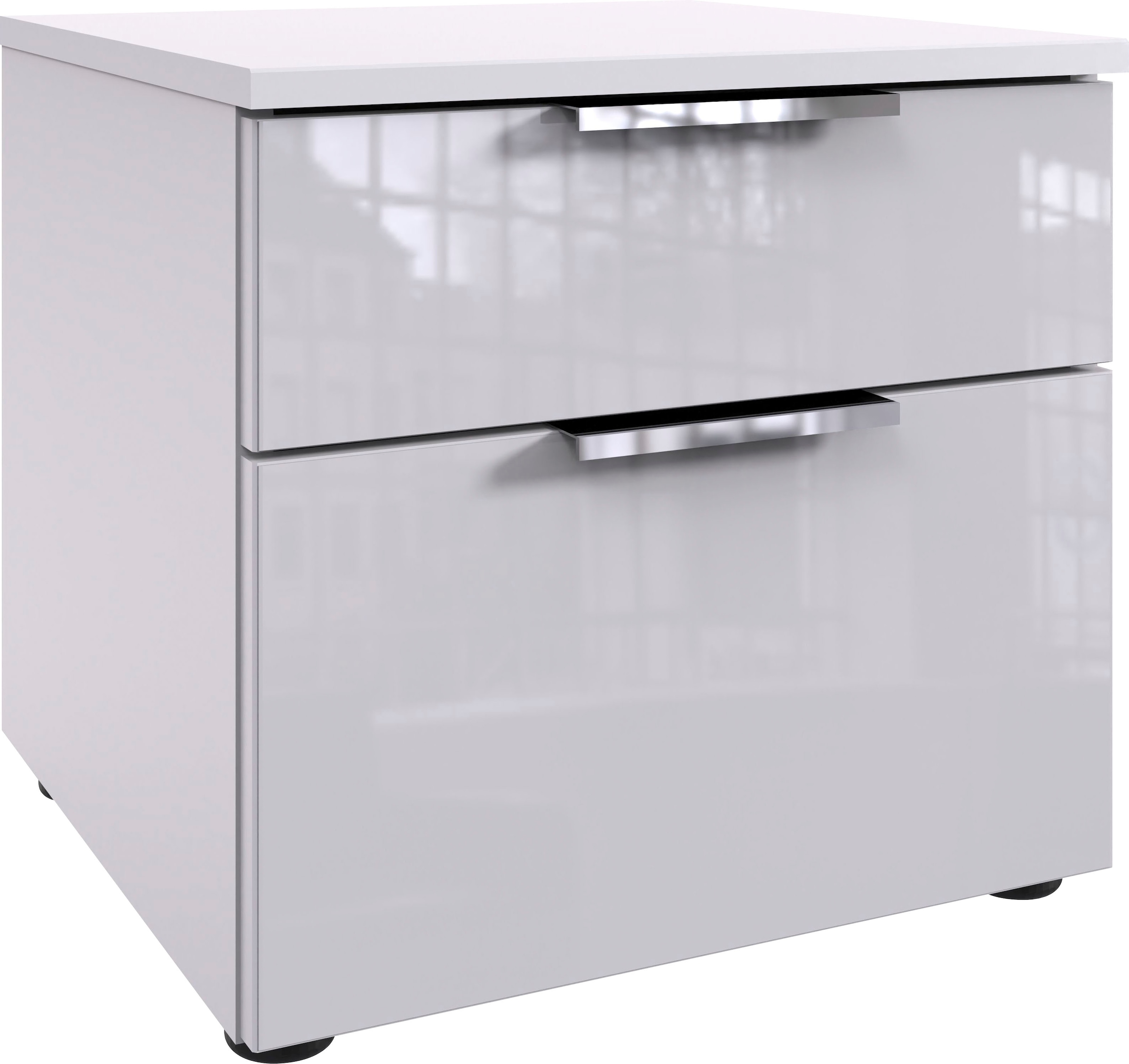 Wimex "Level36 C by fresh to go" Nachttisch mit Glaselementen auf der Front, soft-close Funktion