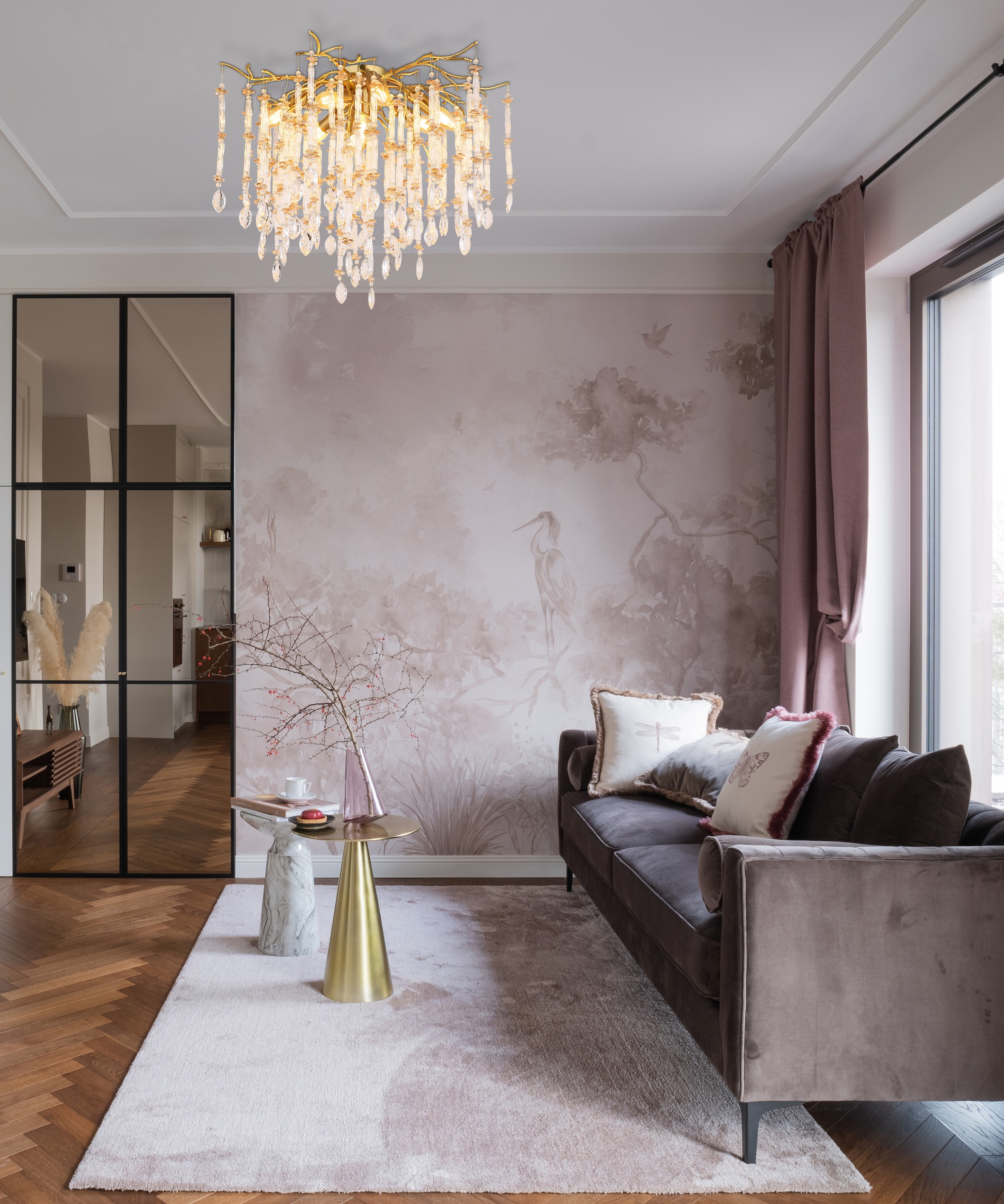 GLOBO LIGHTING Deckenleuchte »GLORIA« E14 1 Stk. Kristall Deckenleuchte für Wohn- & Esszimmer, gold